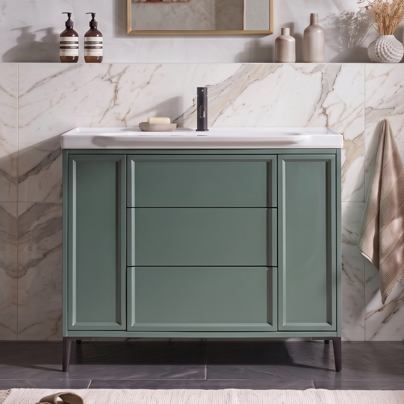 Elara 1000mm Floorstanding Vanity Unit & Basin with Leg Set