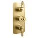Crosswater Union 2 Outlet 3 Handle Concealed Thermostatic Shower Valve with Wheel & Levers - Brushed Brass