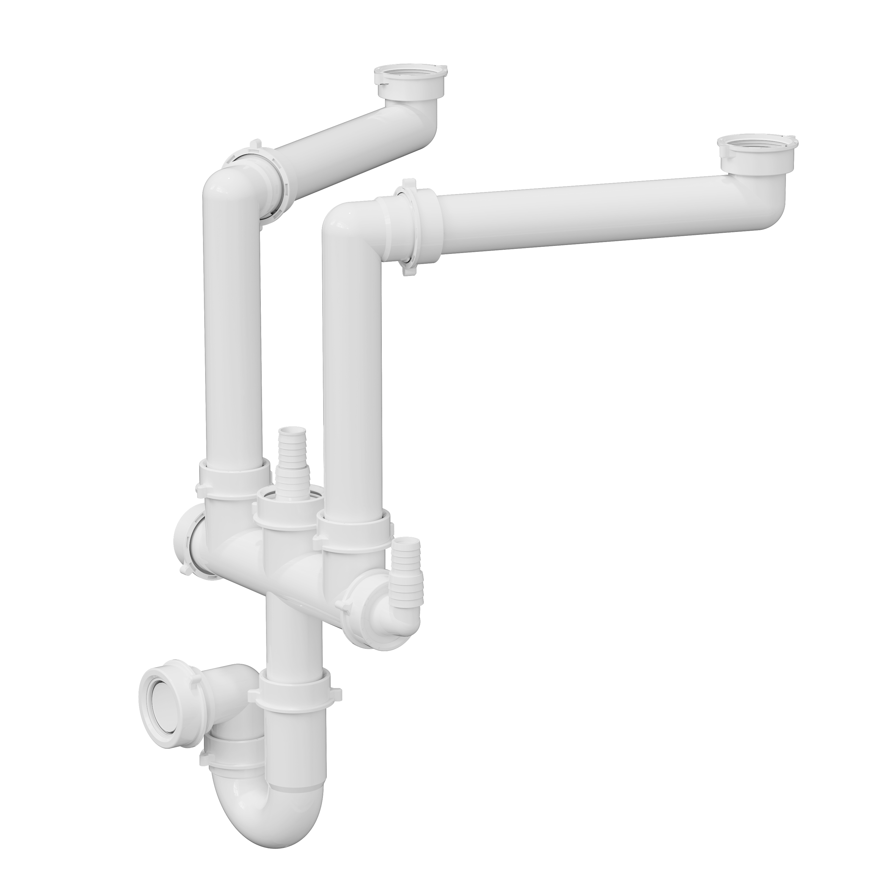 Vellamo Space Saving Double Bowl Plumbing Kit