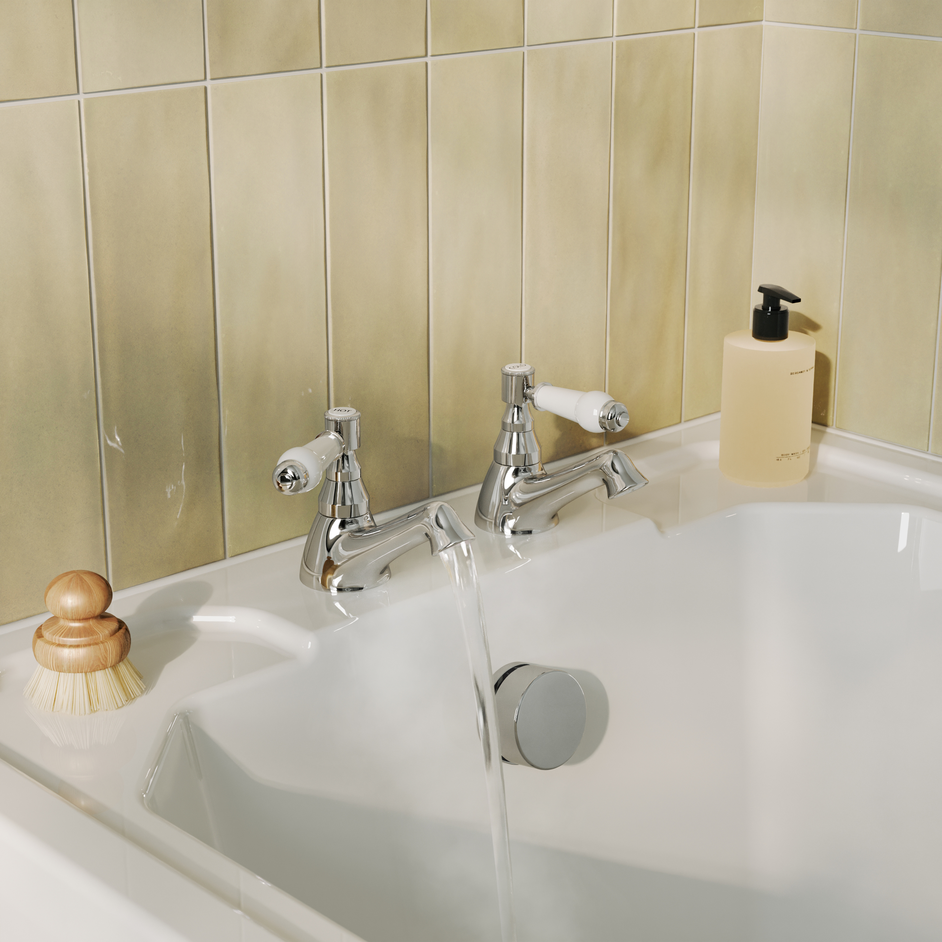 Butler & Rose Eliza Lever Bath Pillar Taps