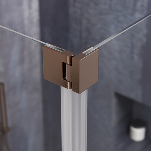 Harbour i8 Brushed Bronze Easy Clean 8mm Glass Shower Screen & Flipper ...