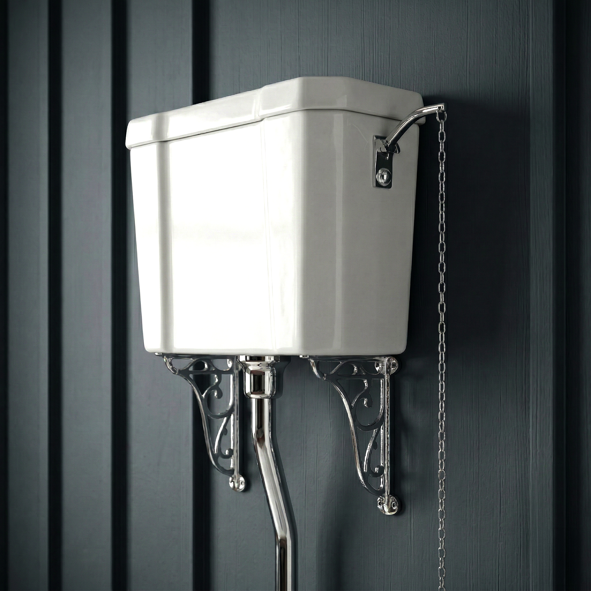 Butler & Rose Catherine Comfort Height High Level Toilet with Pan, Cistern & Flush Pipe