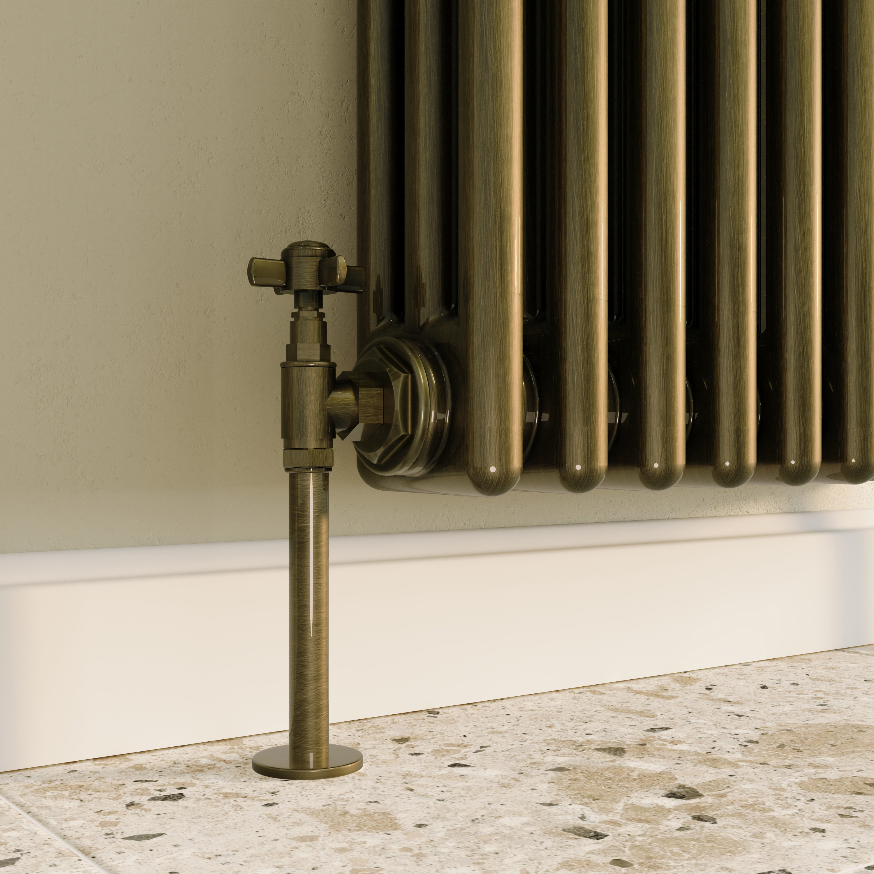 Toasty Ardleigh Antique Brass Vertical Column Radiator