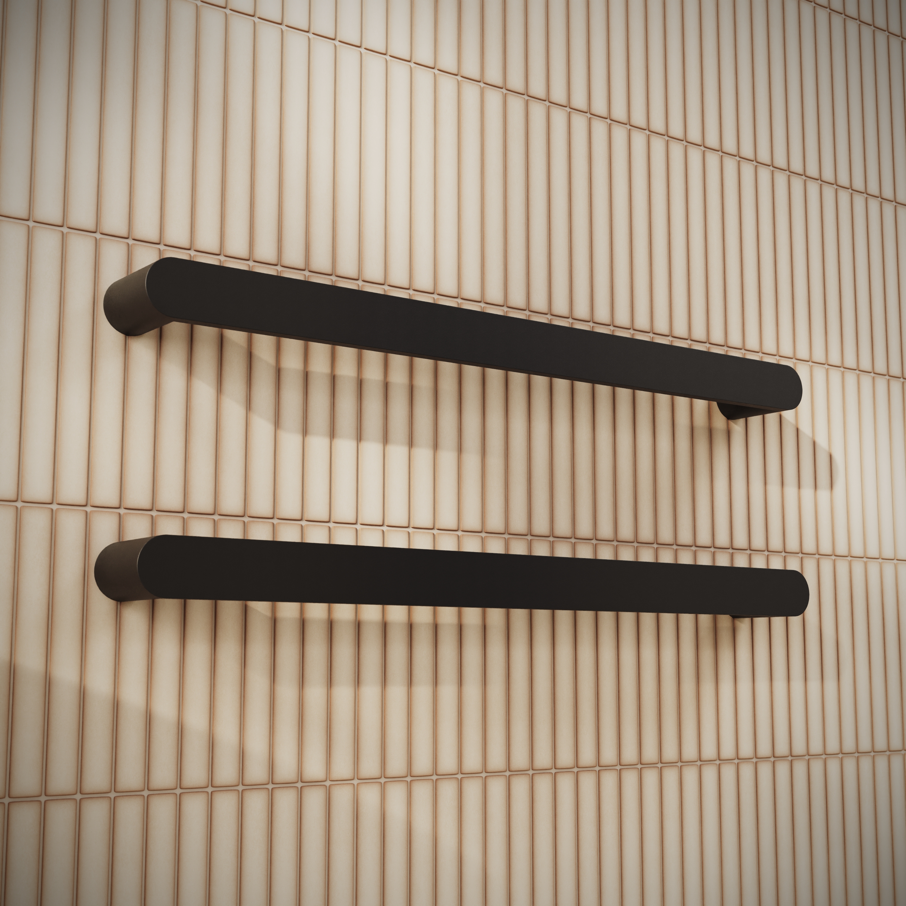 Toasty Duna Matt Black Electric Heated Towel Rail