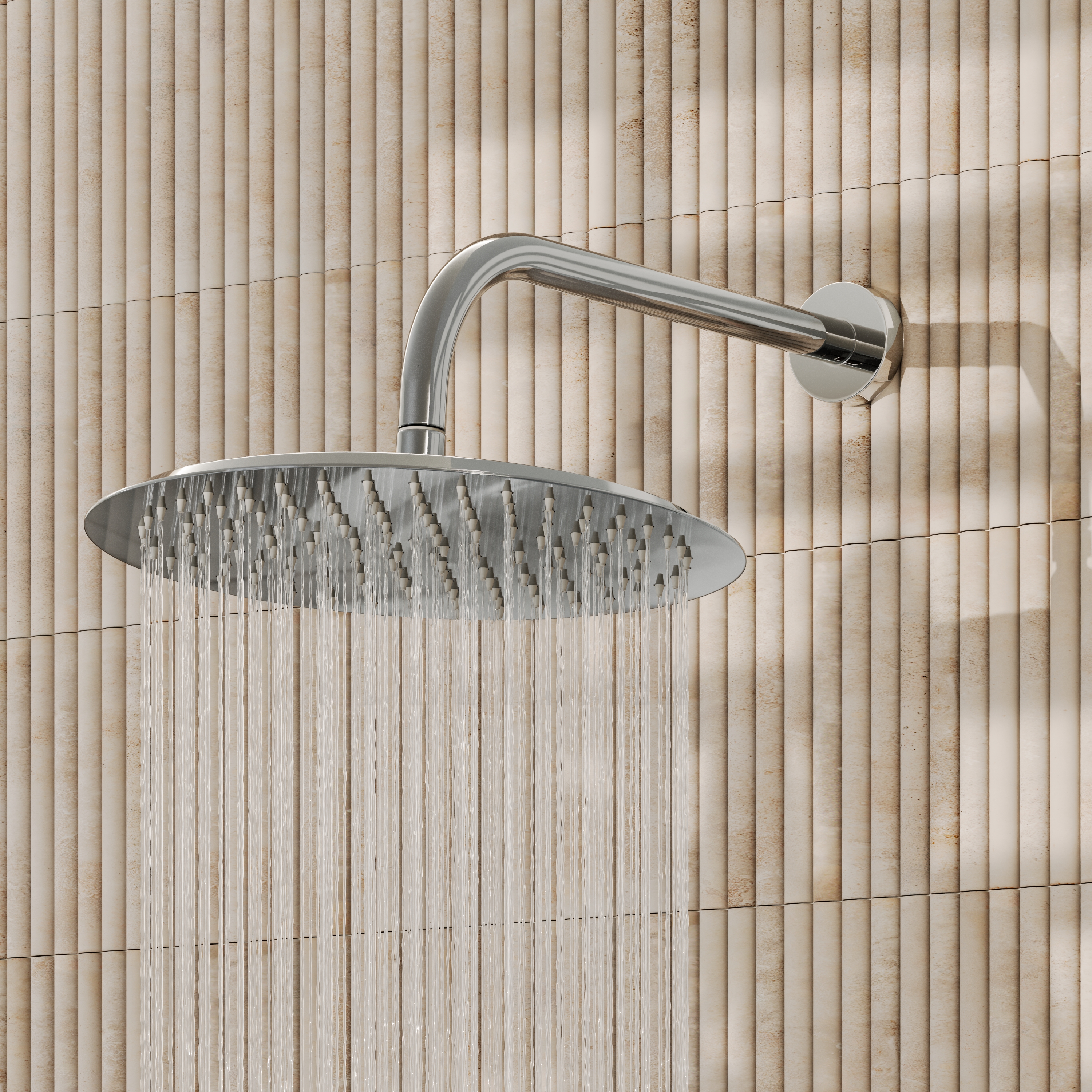 Core Round Shower Head with Wall Mounted Shower Arm