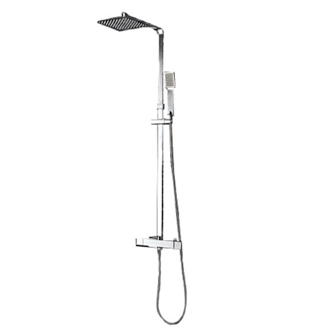 Vellamo Reveal WRAS-Approved Modern Thermostatic Shower Set with Thin Fixed Head