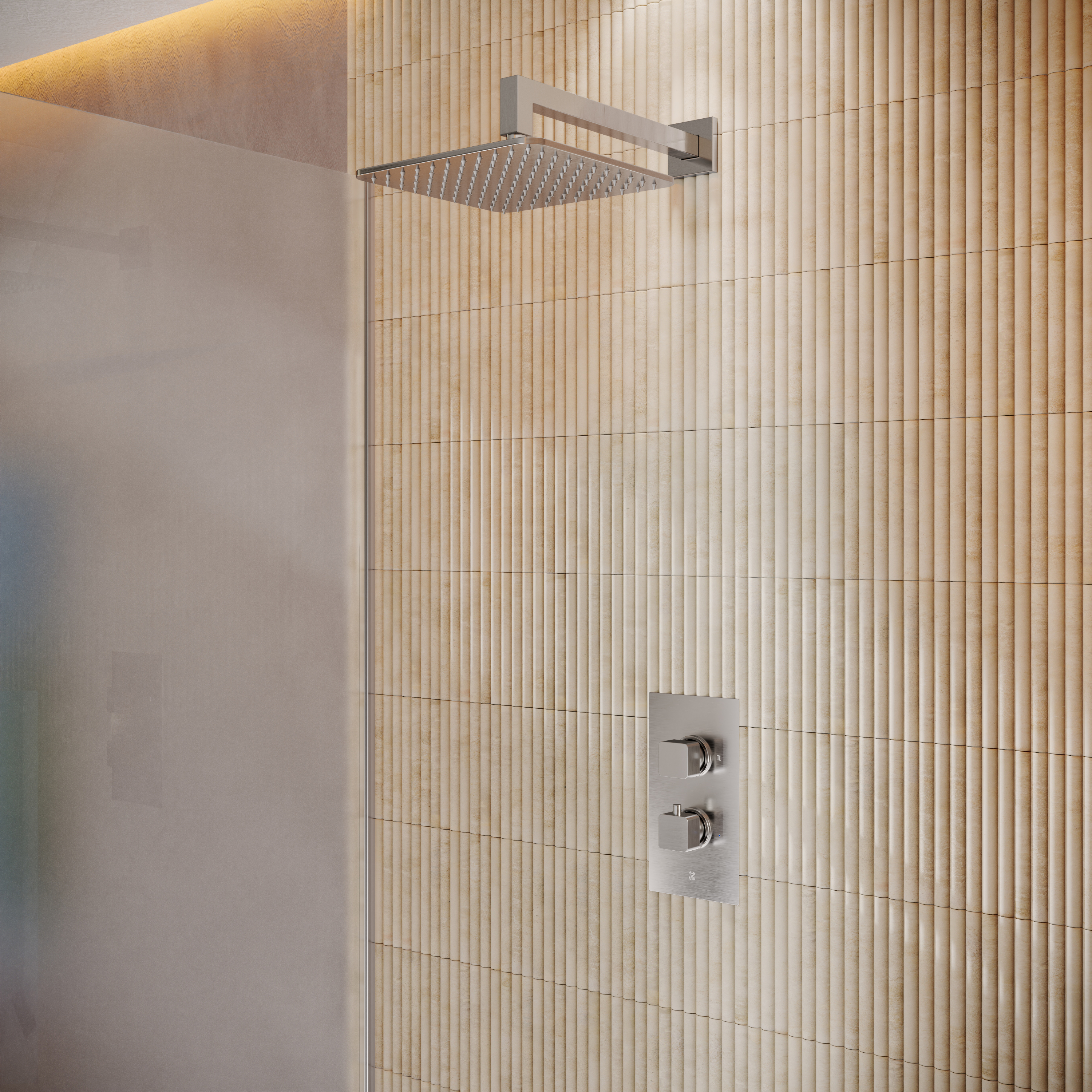 Core Portrait 1 Outlet Concealed Valve & Fixed Wall Mounted Square Shower Head