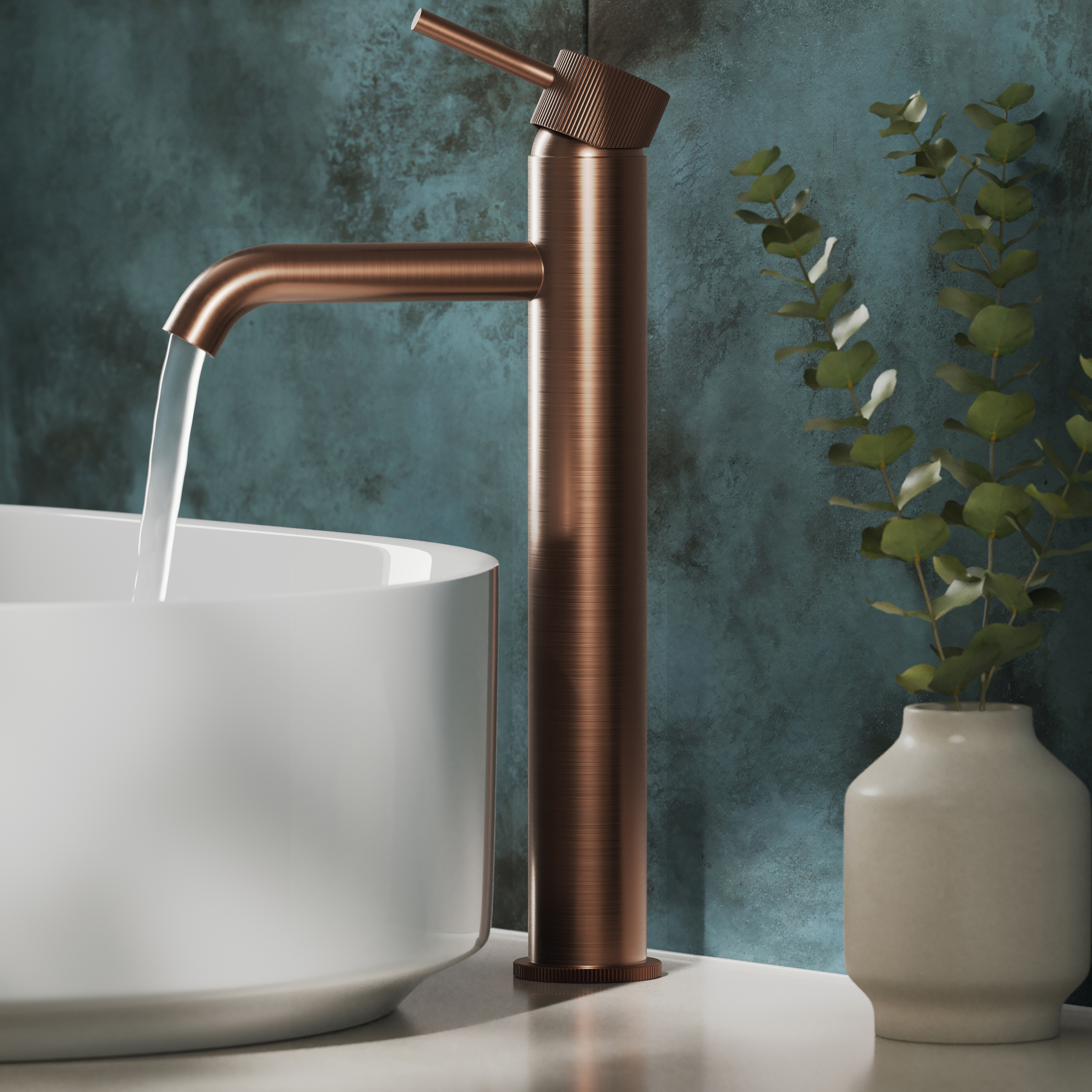 Harbour Fluted Tall Mono Basin Mixer Tap