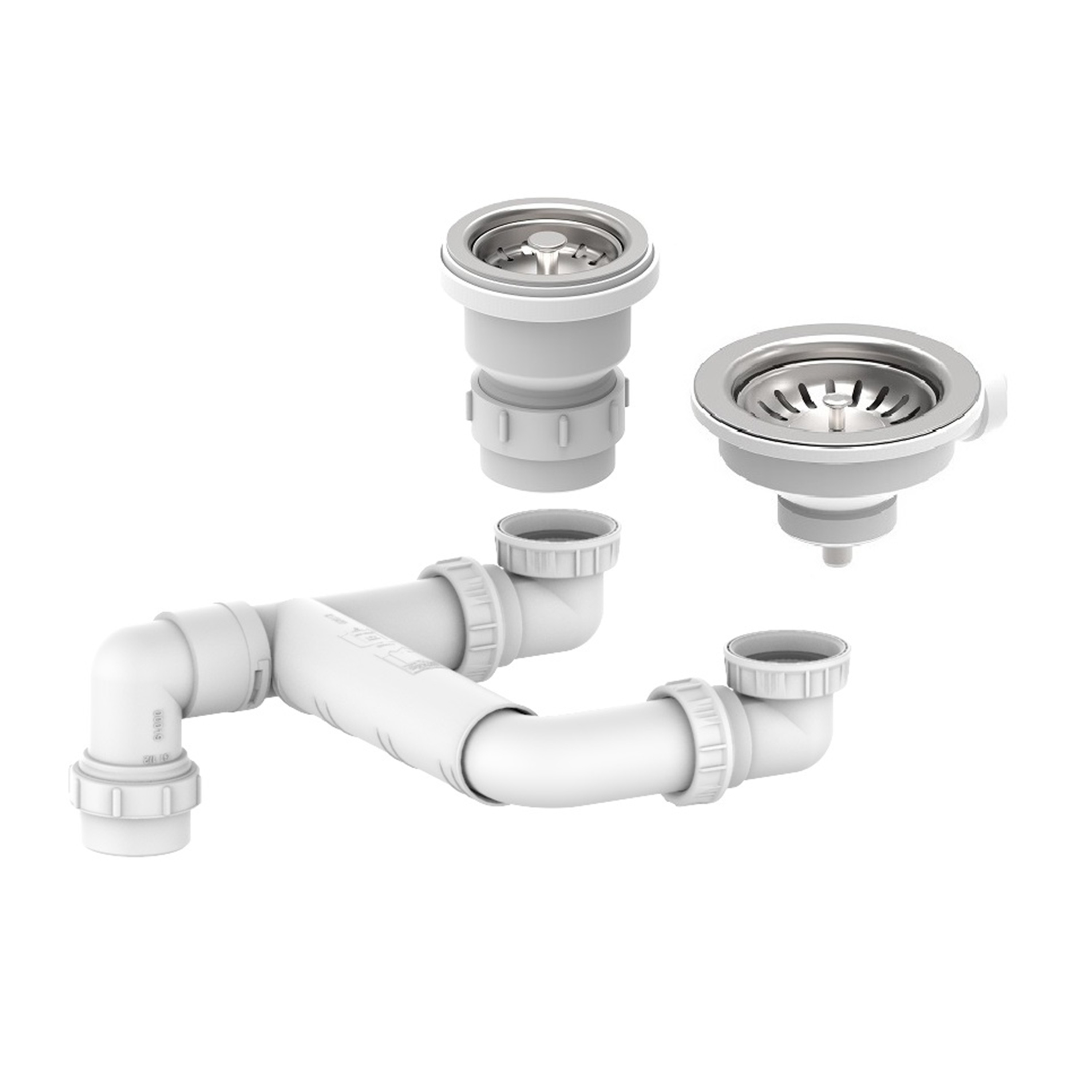Clearwater Sonnet 90mm & 60mm Basket Strainer Waste Kit For 1.5 Bowl Kitchen Sinks