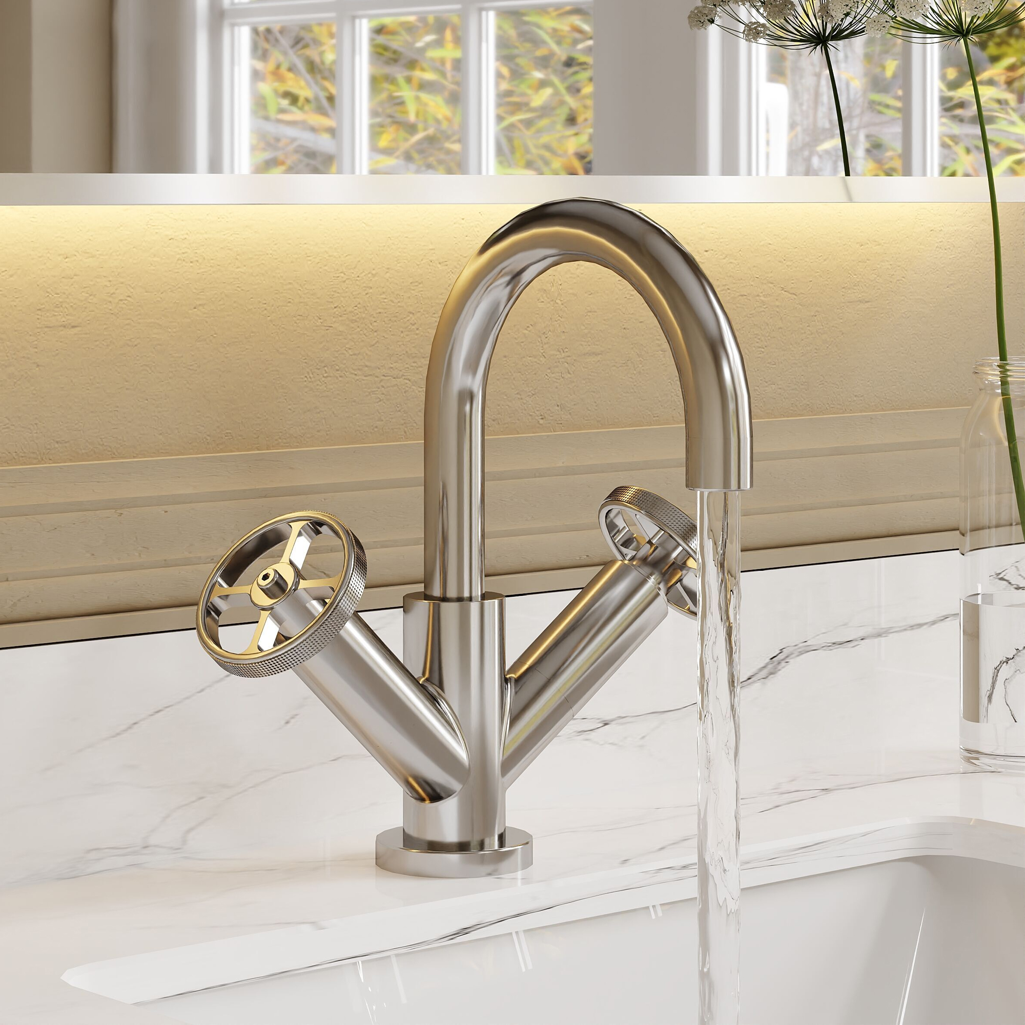 Nuie Revolution Industrial Basin Mixer Tap & Waste