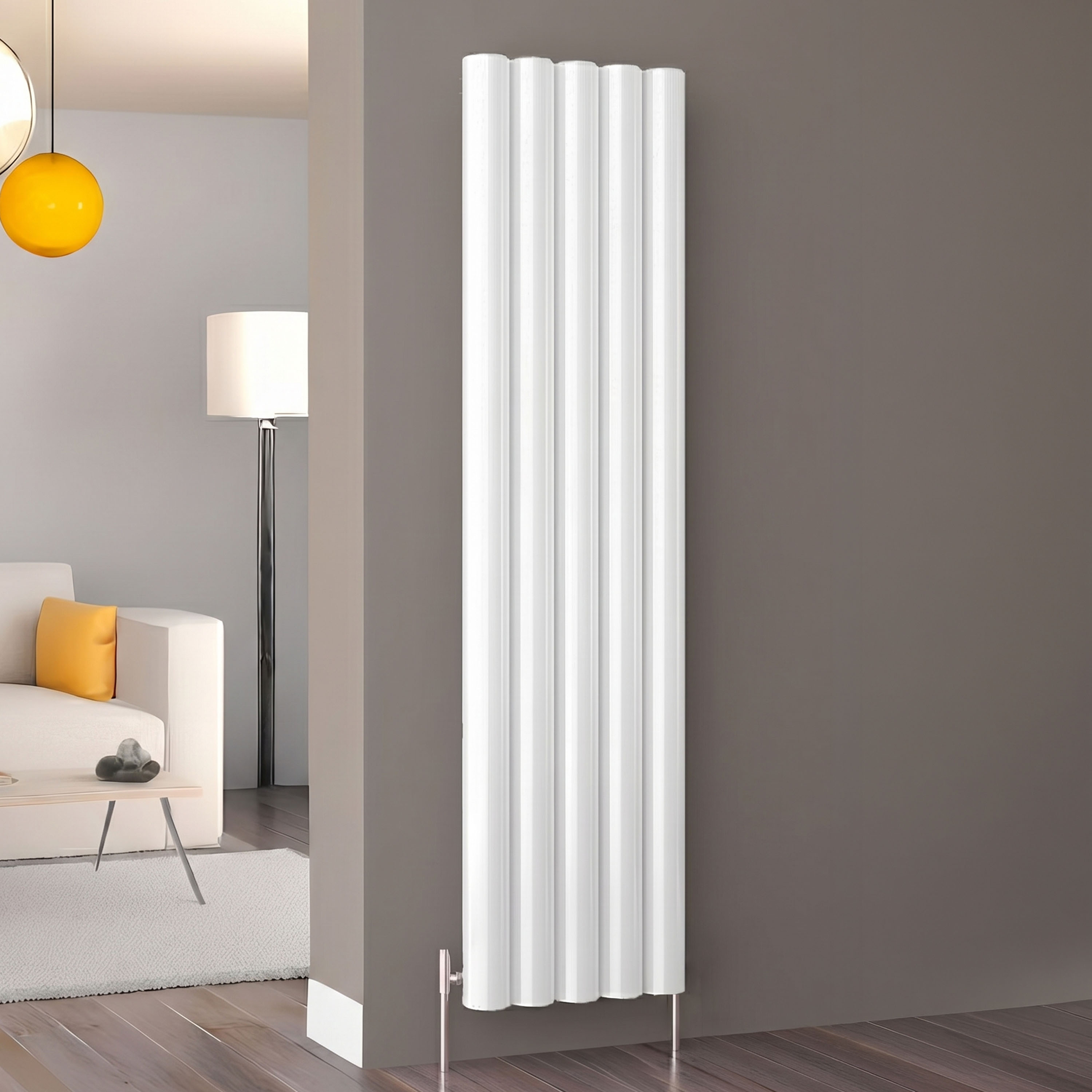 Carisa Otto Oval Single Panel Vertical Aluminium Radiator