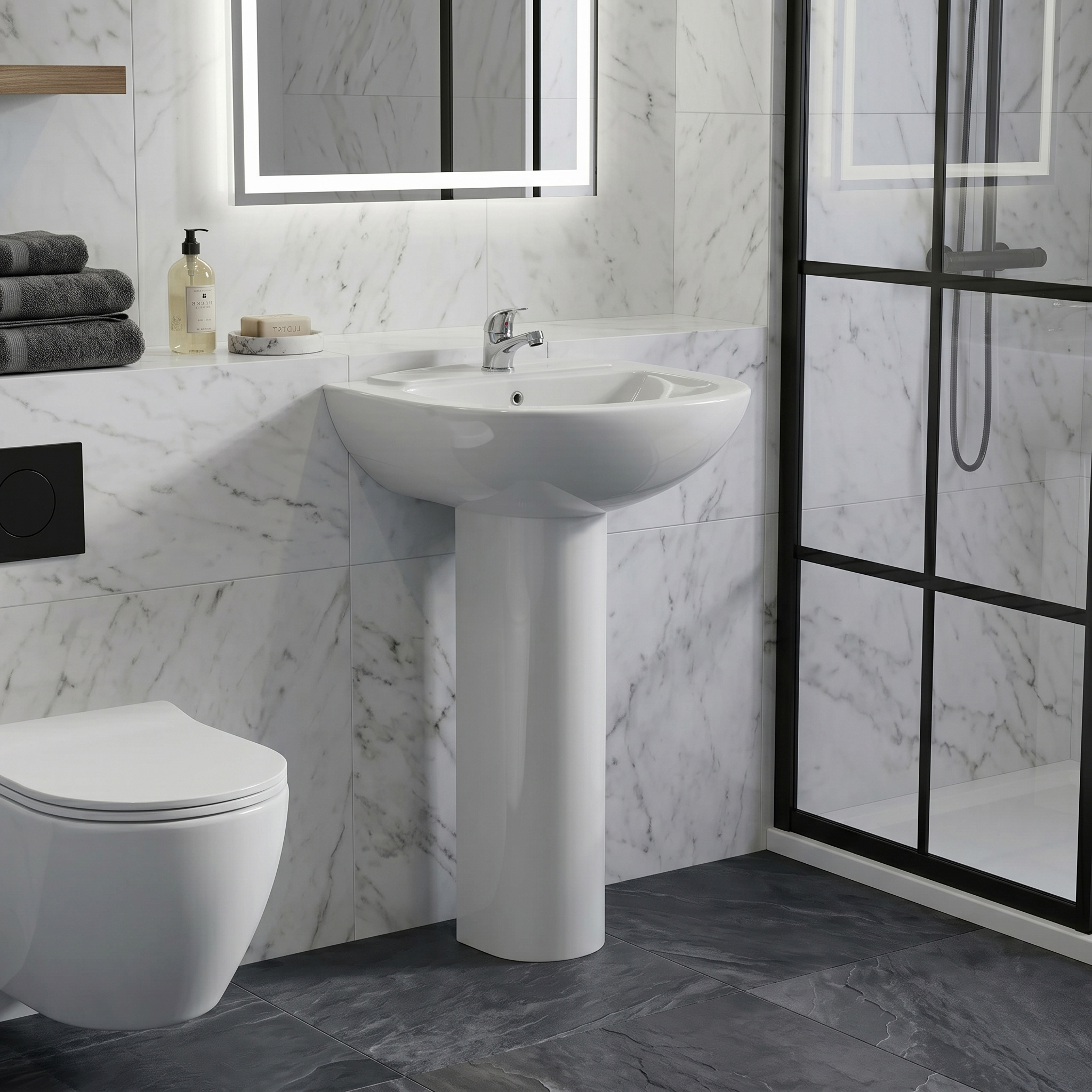 Emma 3 Piece Bathroom Suite with Front Bath Panel