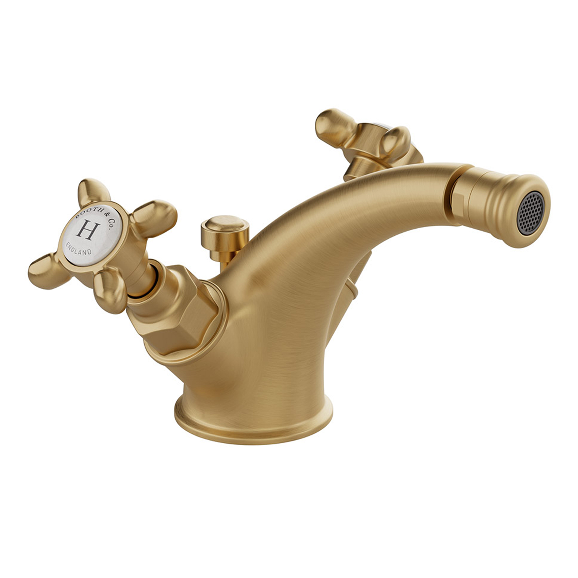 Booth & Co Axbridge Traditional Crosshead Mono Bidet Mixer with Waste