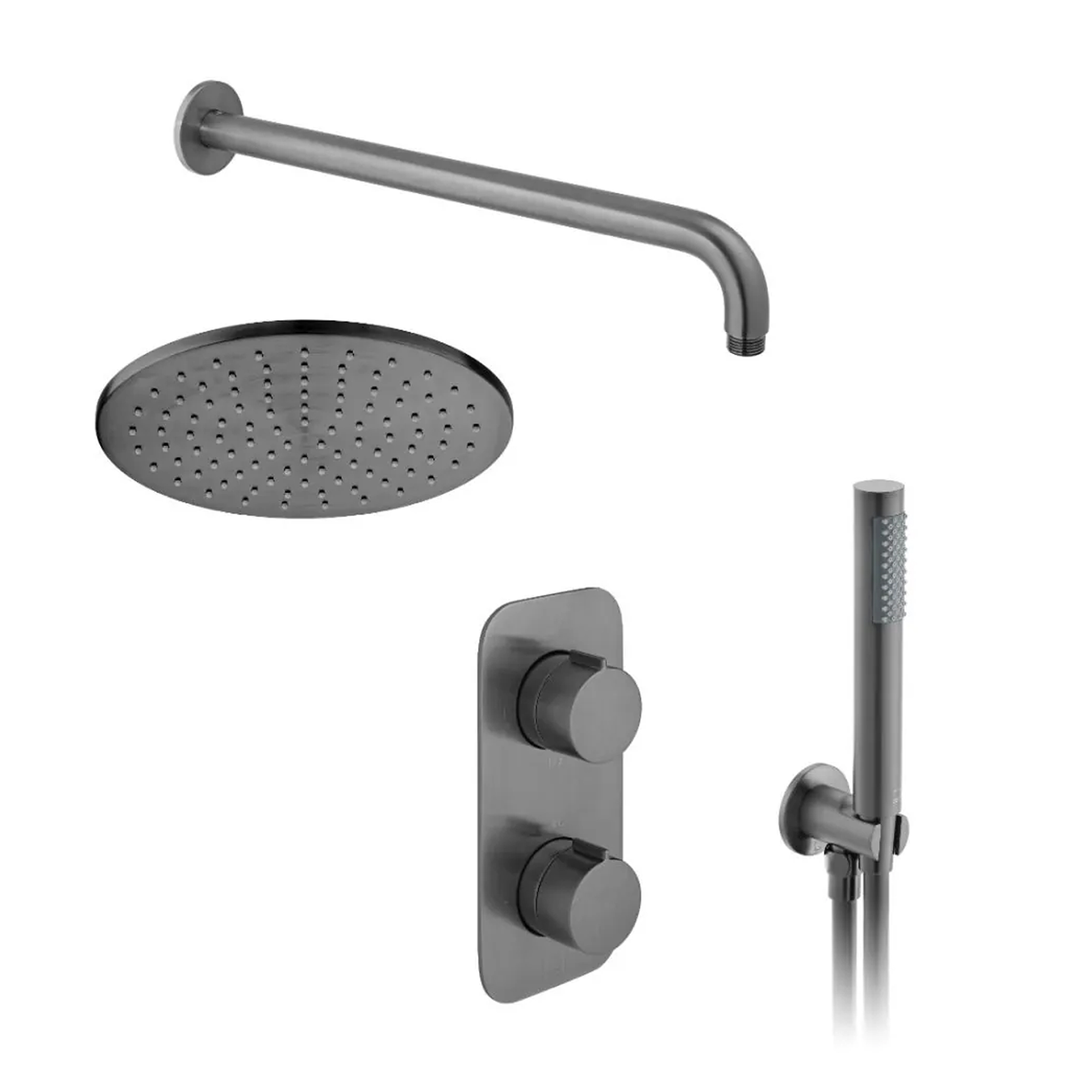 Vado Individual Tablet Altitude 2 Outlet Concealed Thermostatic Valve, Fixed Head & Shower Handset Kit