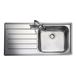 Rangemaster Oakland 1 Bowl Brushed Stainless Steel Sink & Waste Kit with Left Hand Drainer - 985 x 508mm