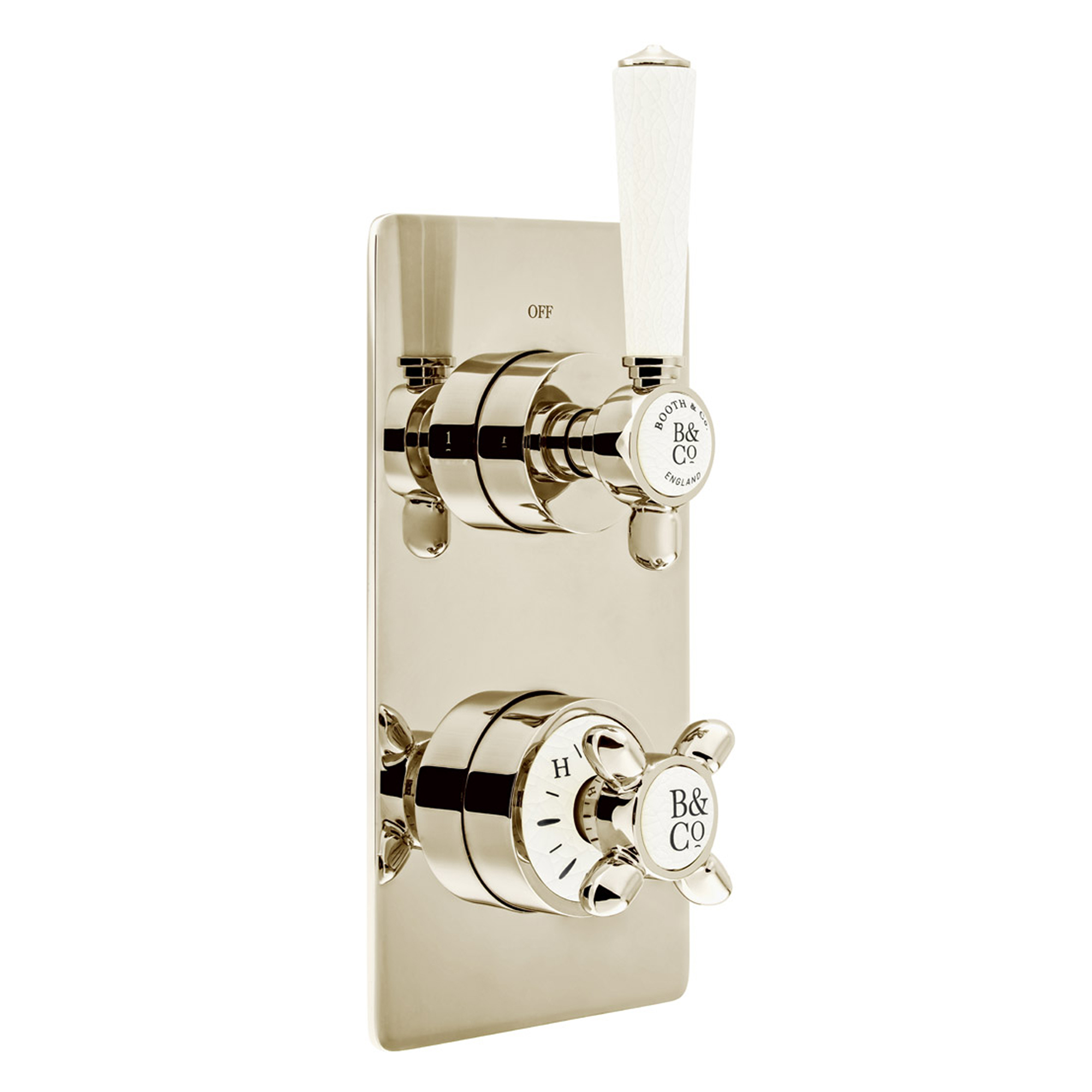 Booth & Co Axbridge Traditional 1 Outlet 2 Handle Concealed Thermostatic Shower Valve