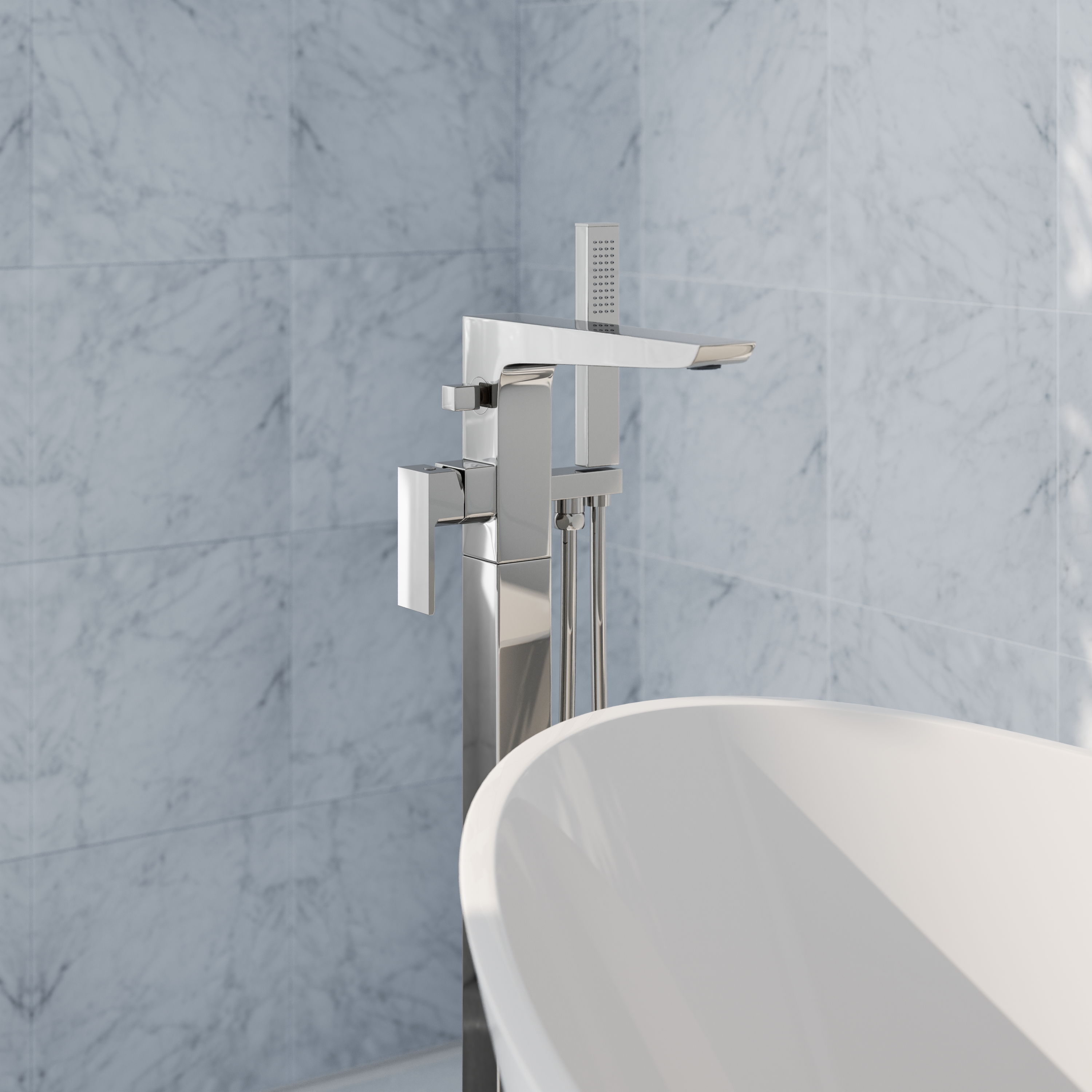 Harbour Status Floorstanding Bath Shower Mixer Tap - Chrome