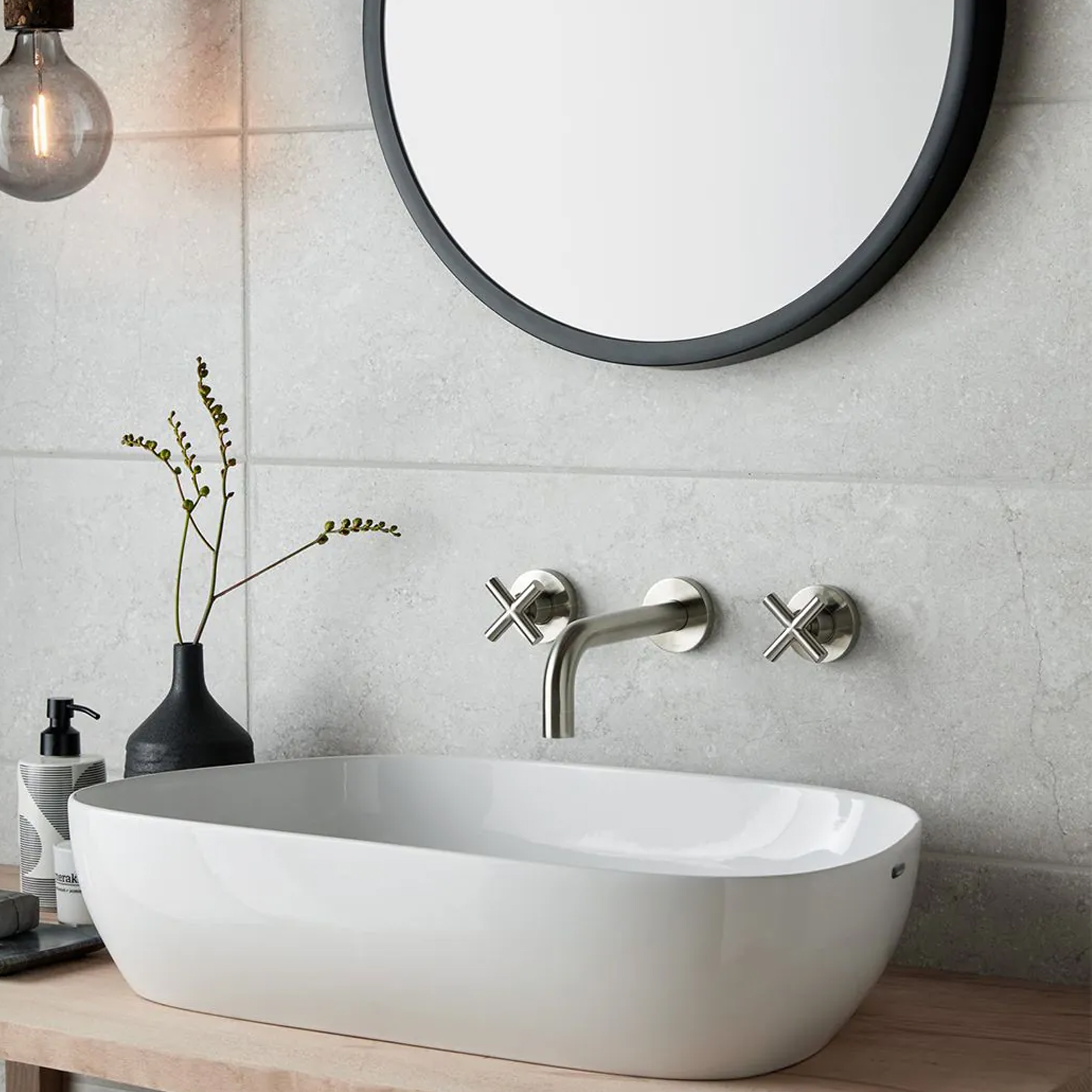Vado Individual Elements 3 Hole Wall Mounted Basin Mixer Tap with 200mm Spout
