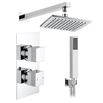 Zachary Concealed Shower Valve, Fixed Head & Shower Handset Kit - 380mm Wall Shower Arm