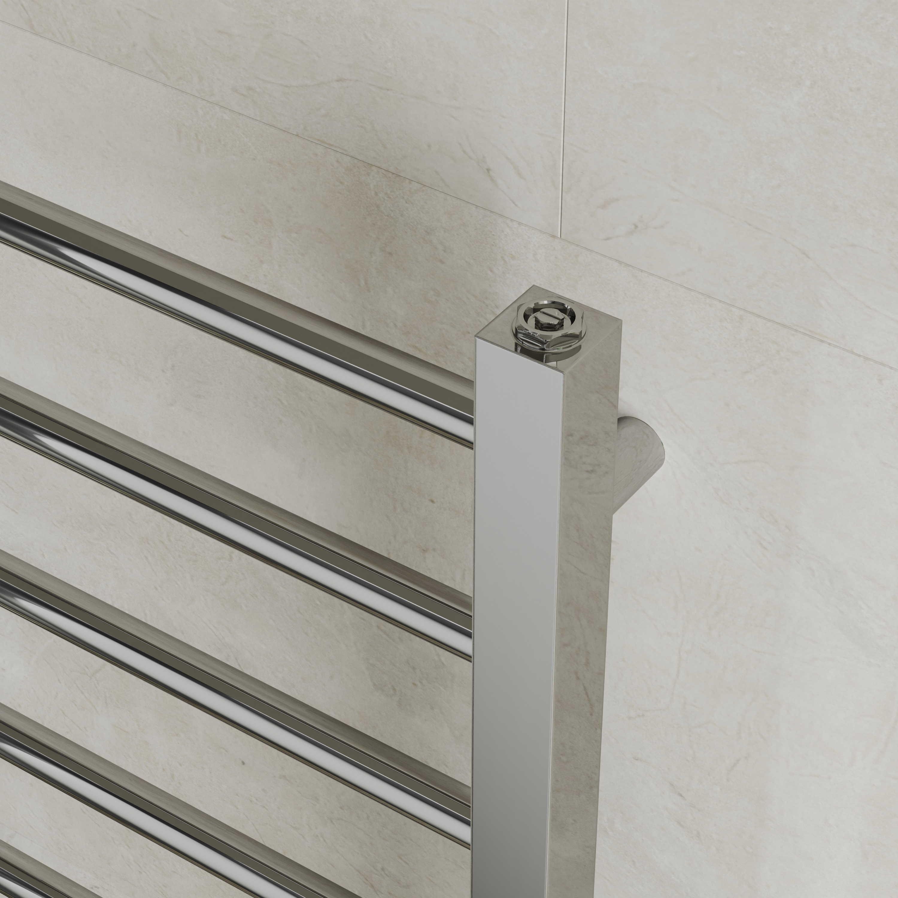 Toasty Rise Chrome Electric Heated Towel Rail with Heating Element