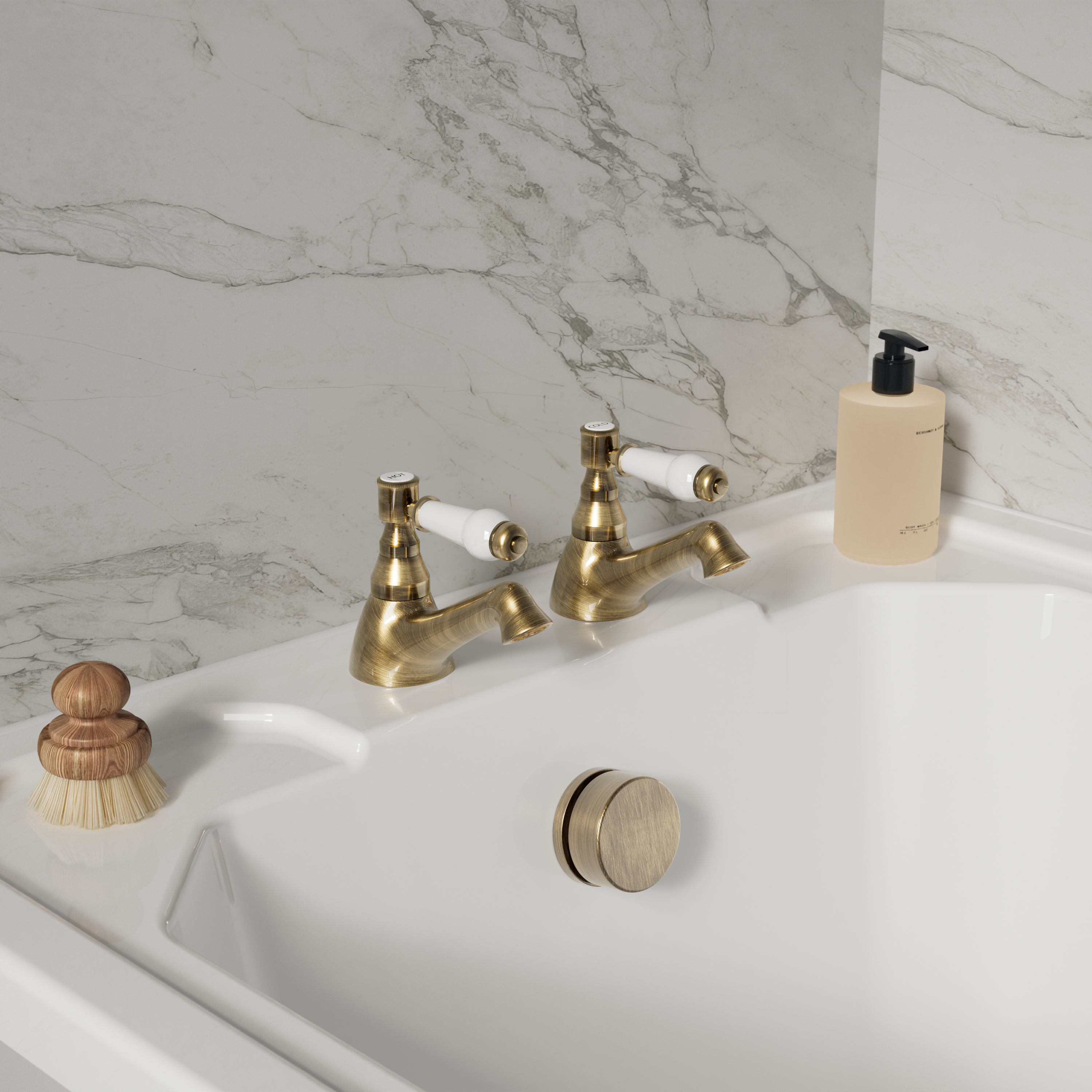 Butler & Rose Eliza Lever Bath Pillar Taps