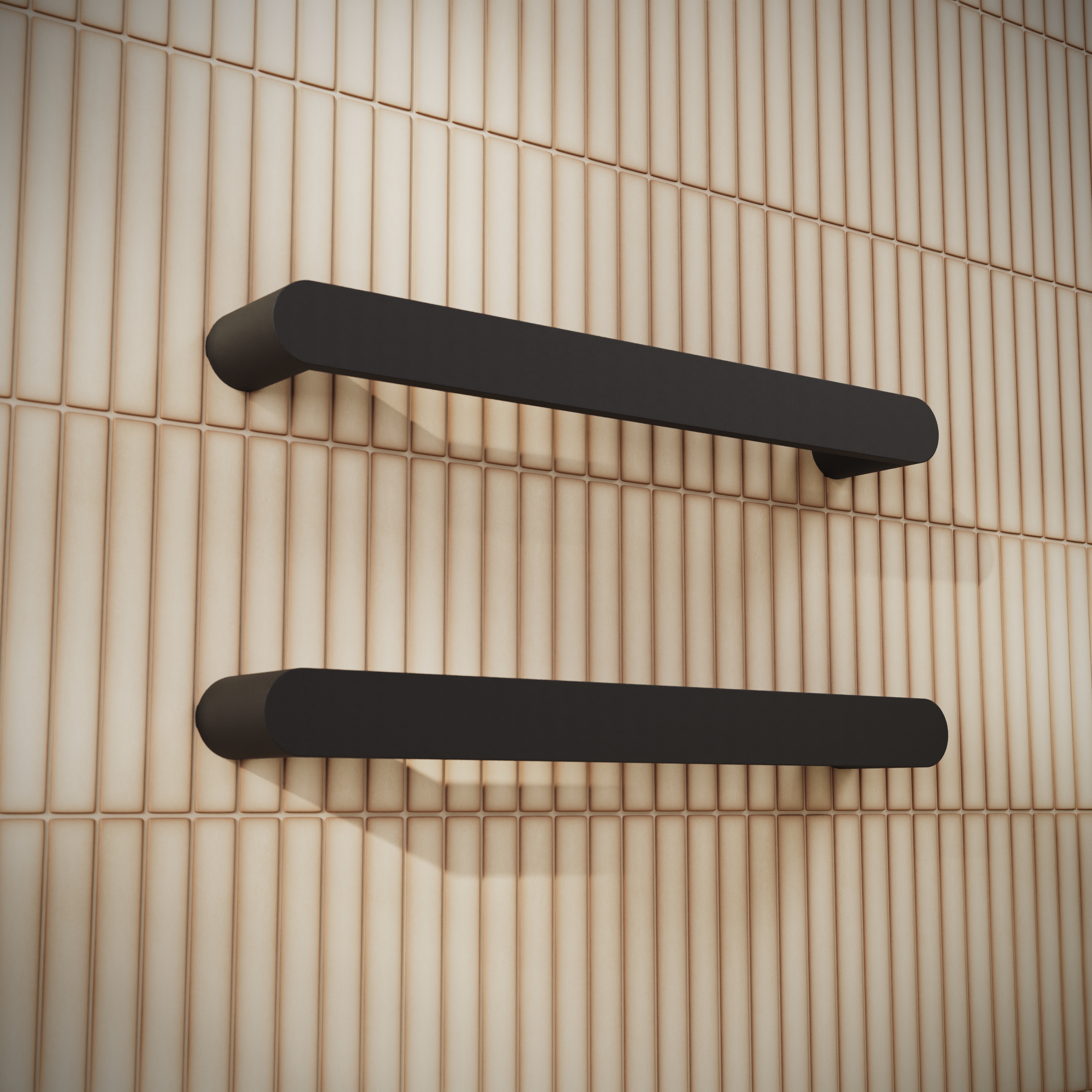 Toasty Duna Matt Black Electric Heated Towel Rail