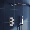Zachary Concealed Shower Valve, Fixed Head & Shower Handset Kit - 380mm Wall Shower Arm