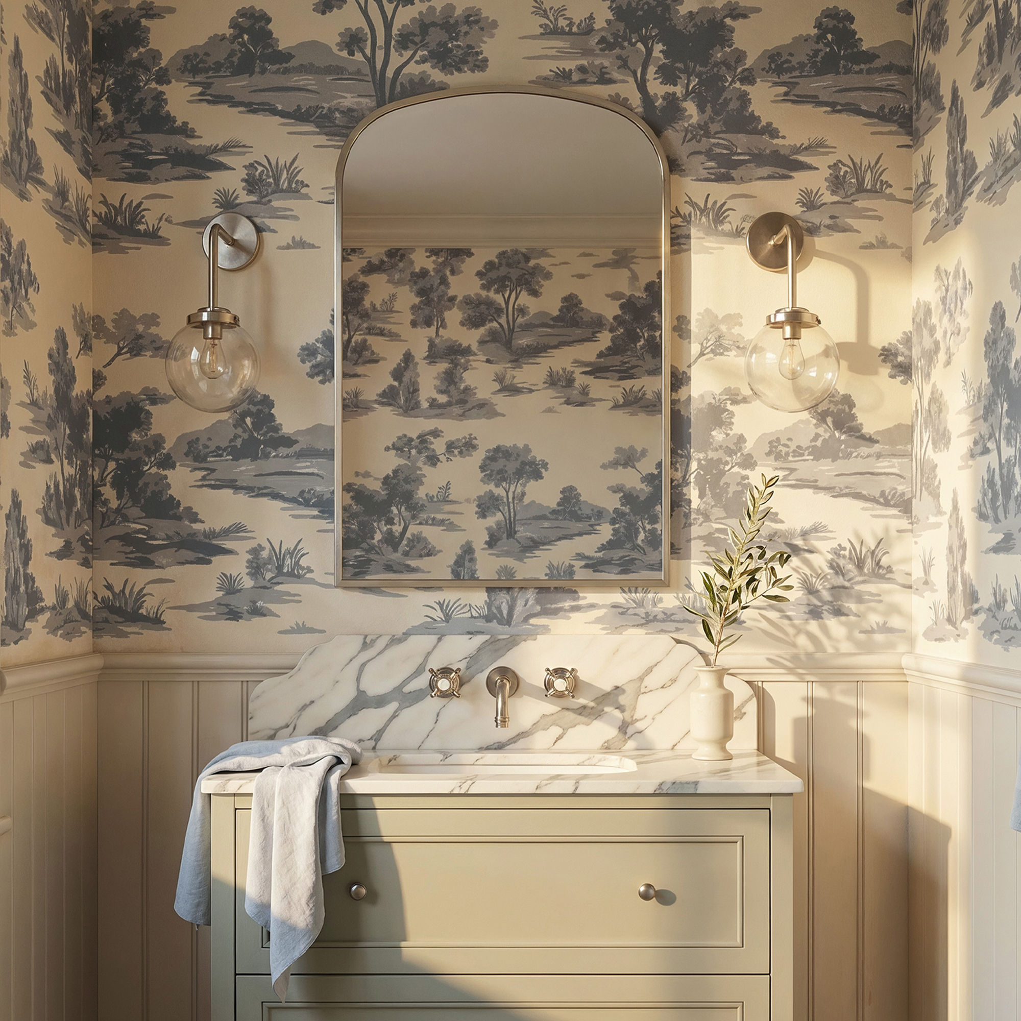 Origins Living Delphine Overmantle Arched Mirror - 600 x 900mm