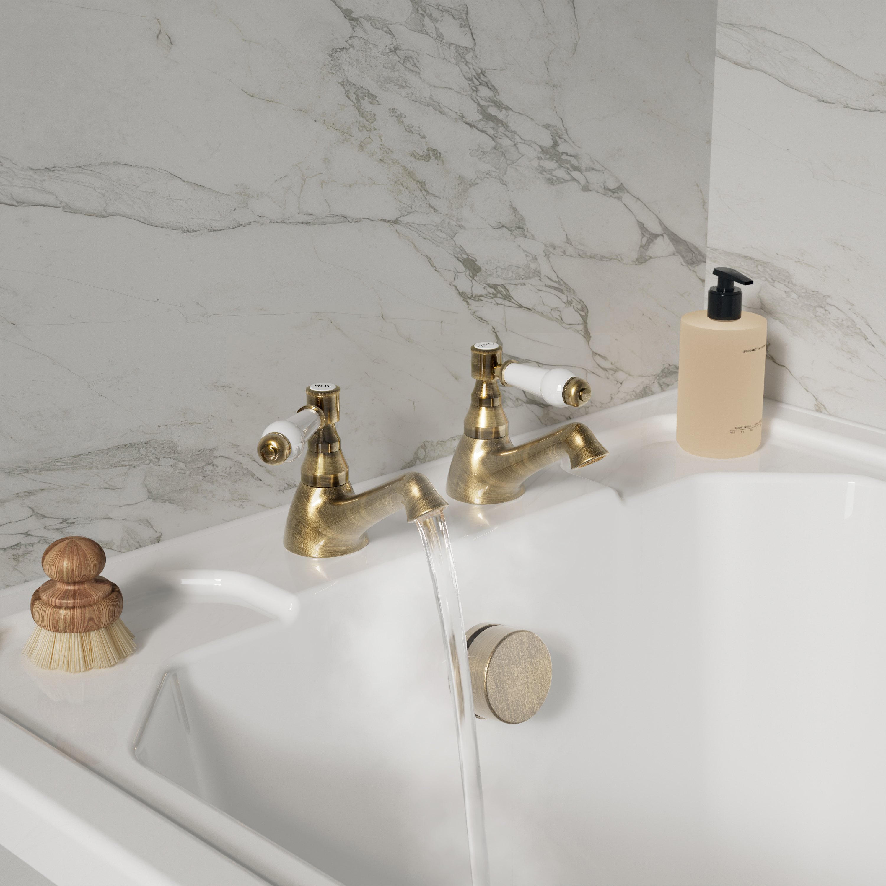 Butler & Rose Eliza Lever Bath Pillar Taps