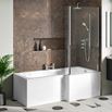 Drench Polished Chrome Fixed L-Shaped Bath Screen with Fixed Return - 1400 x 800mm