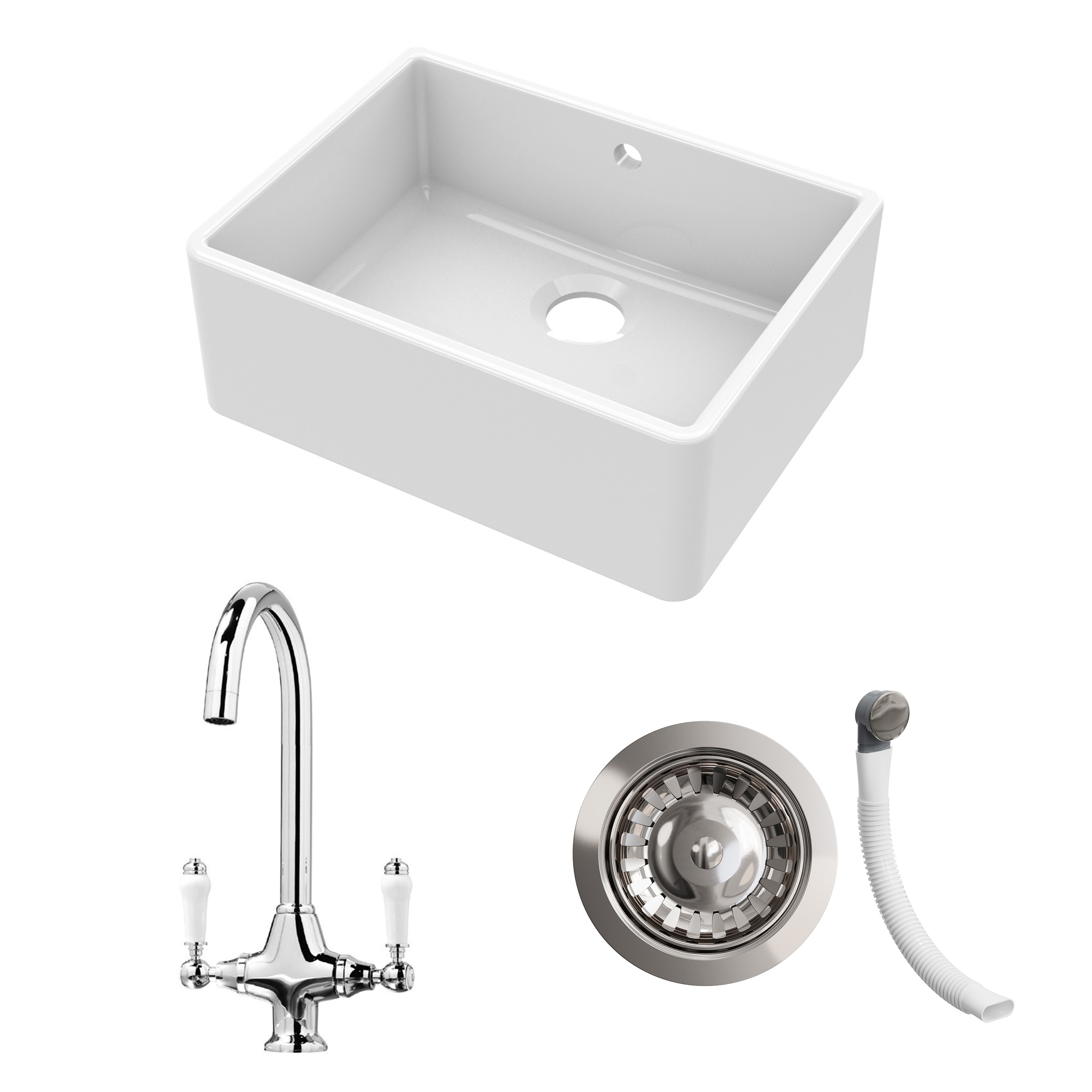 Butler & Rose Belfast Sink with Victoria Kitchen Tap & Strainer Waste Pack