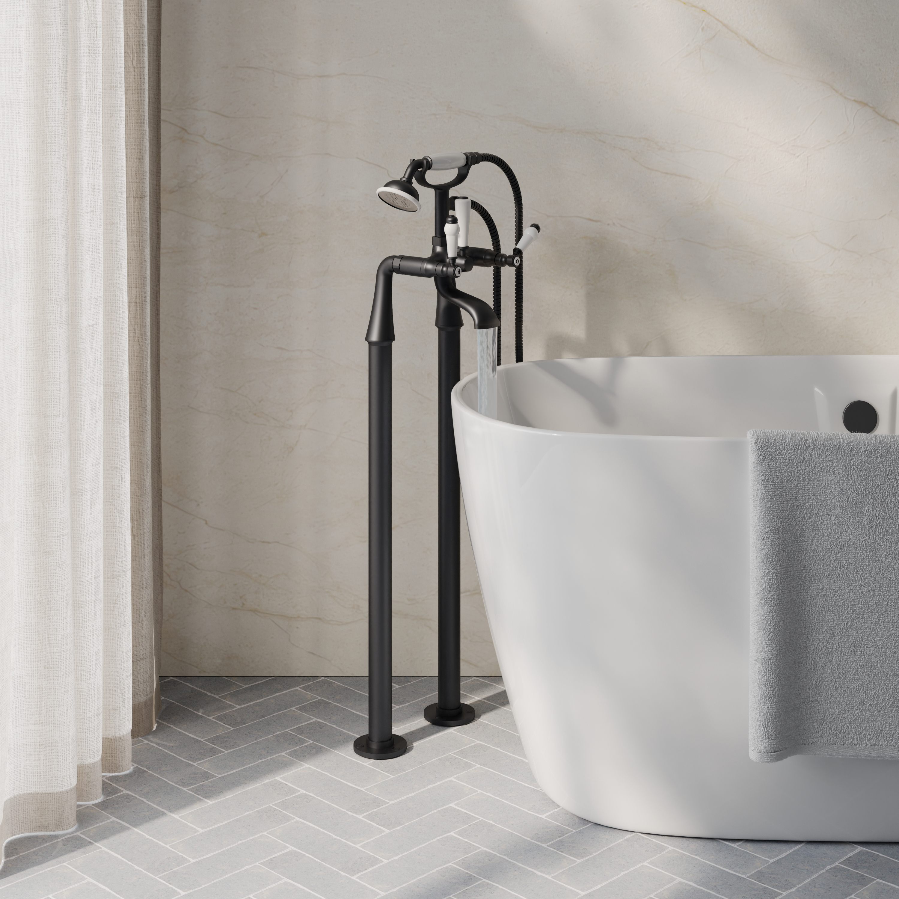 Butler & Rose Eliza Lever Freestanding Bath Shower Mixer Tap