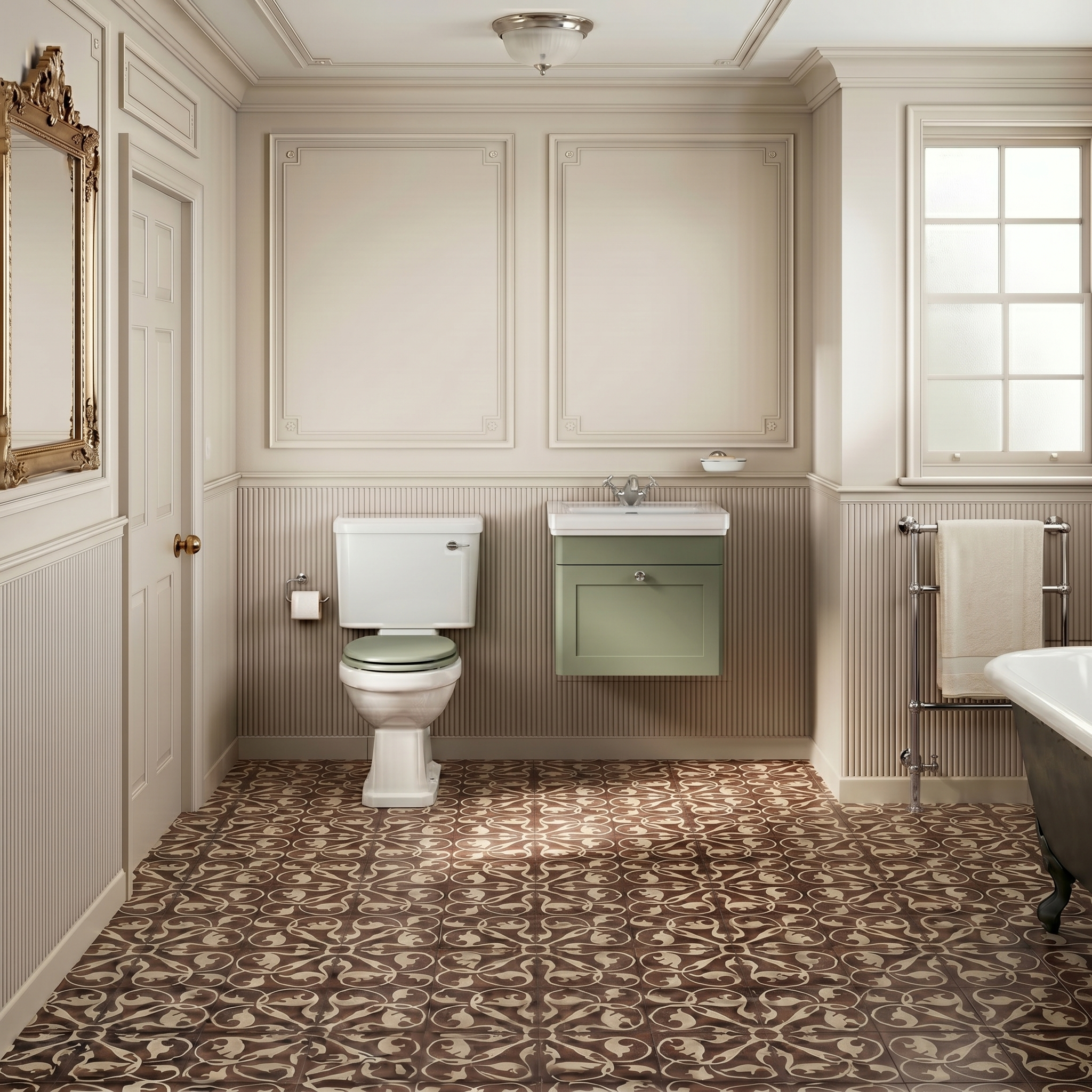 Butler & Rose Ophelia Traditional Toilet & 500mm Wall Hung Vanity Unit Bathroom Suite