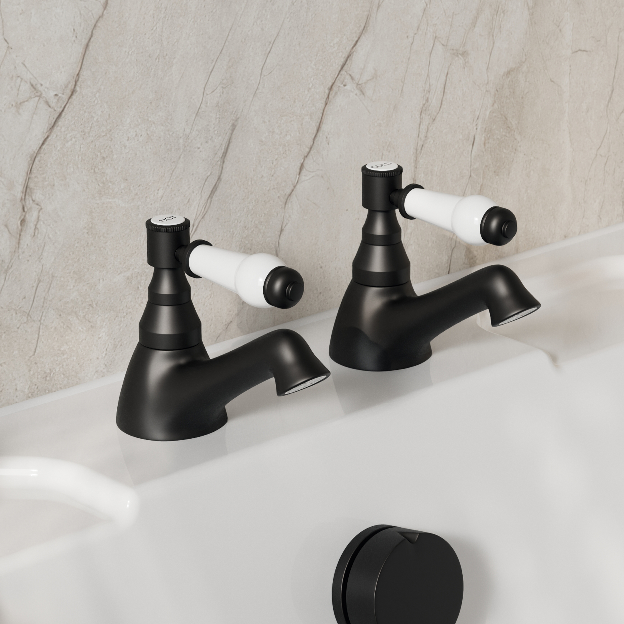 Butler & Rose Eliza Lever Bath Pillar Taps
