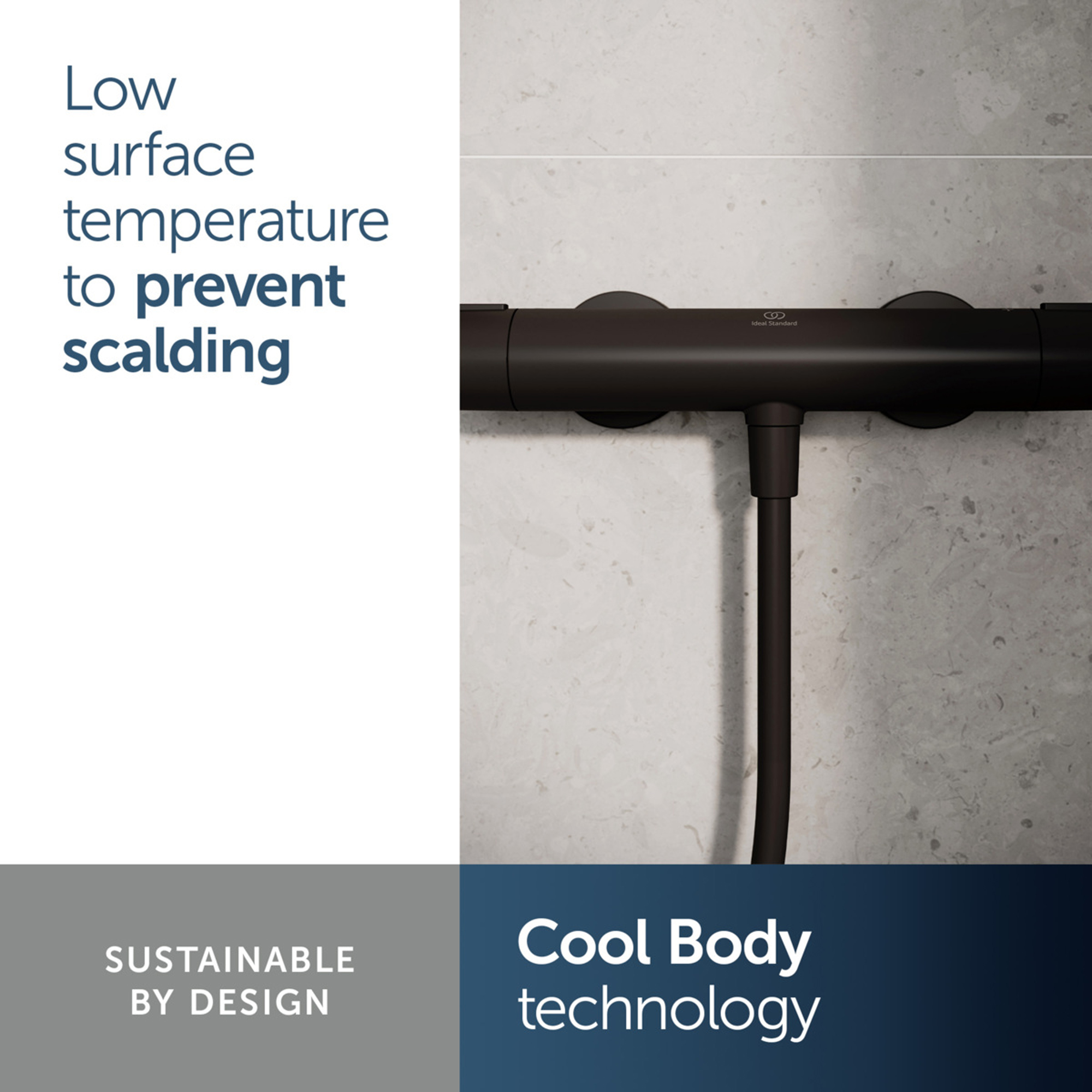 Ideal Standard Ceratherm Alu+ Exposed Thermostatic Bar Shower Valve