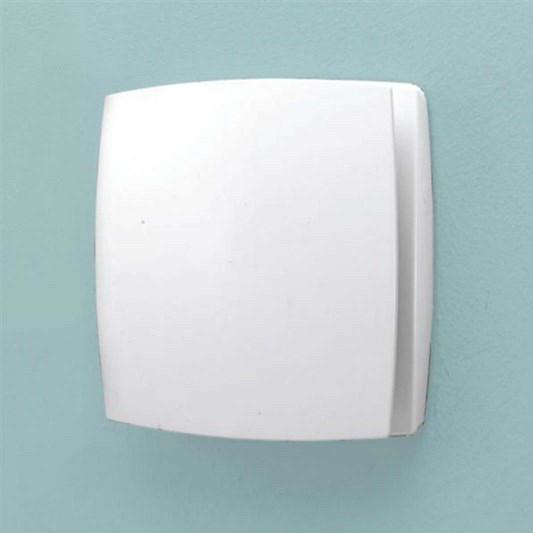 HiB Breeze White Wall Mounted Slimline Low Profile Fan with Timer & Humidity Sensor