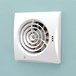 HIB Hush White Slimline Lowprofile Wall or Ceiling Mounted Fan with Timer & Humidity Sensor
