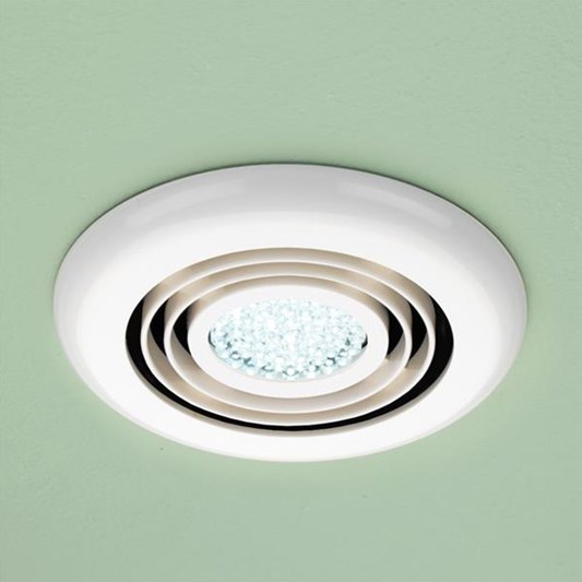 HIB Cyclone Cool White LED Illuminated Inline Wetroom Ventilation System - White
