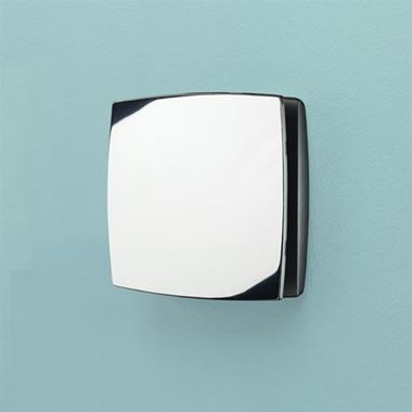 HIB Breeze Chrome Wall or Ceiling Mounted Slimline Low Profile Fan with Timer & Humidity Sensor