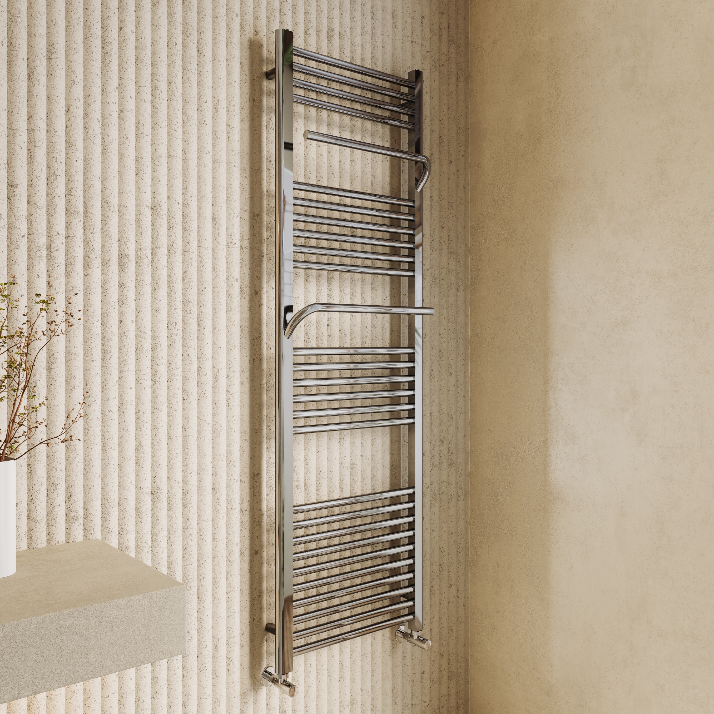 Toasty Wisp Chrome Heated Towel Rail - 1600 x 500mm
