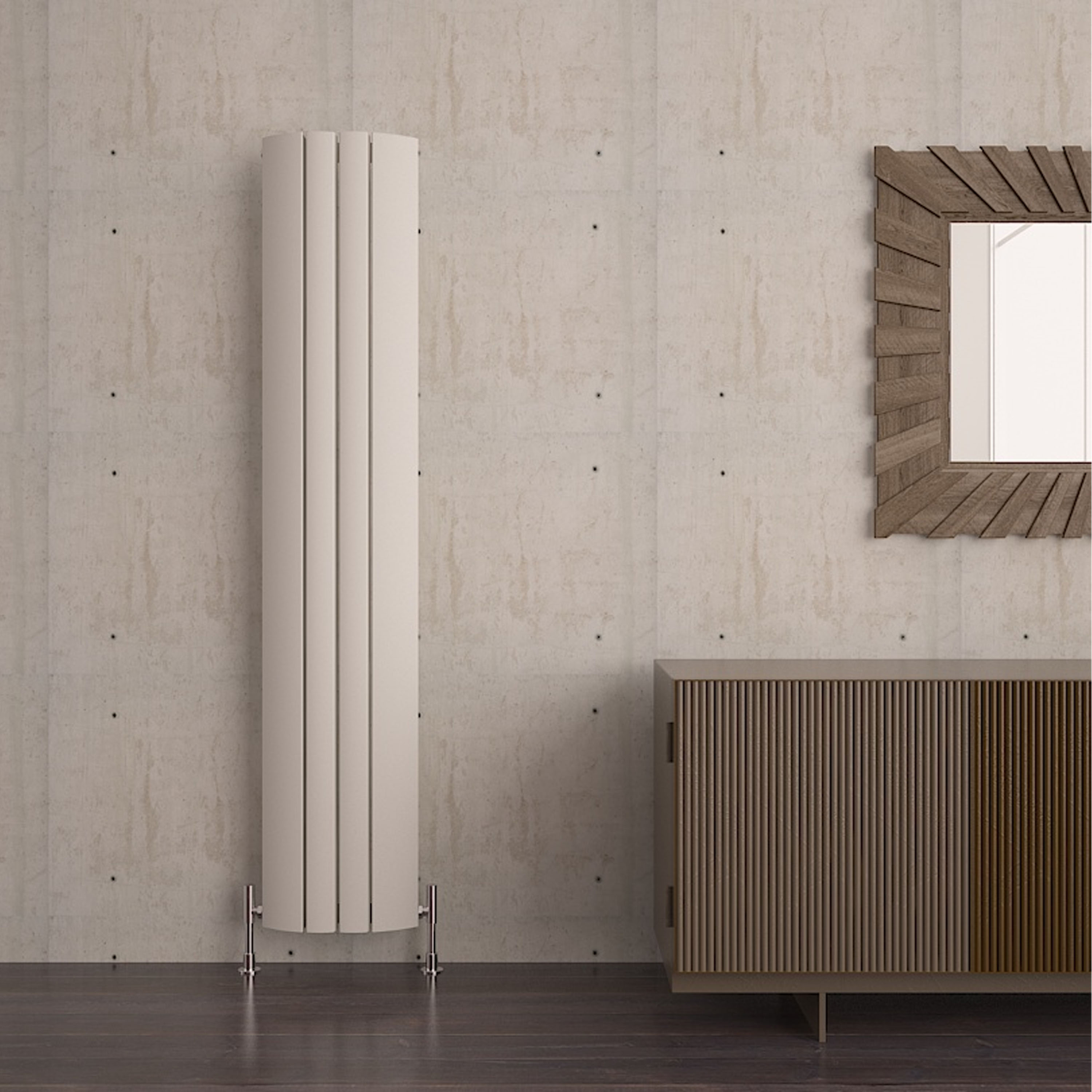 Carisa Gaia Oval Single Panel Vertical Aluminium Radiator