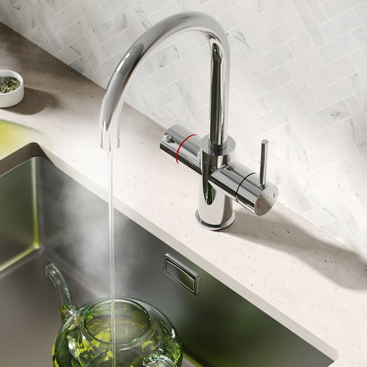 Boiling Tap Vellamo Nova 3-in-1 Instant Boiling Water Tap with Boiler & Filter ...