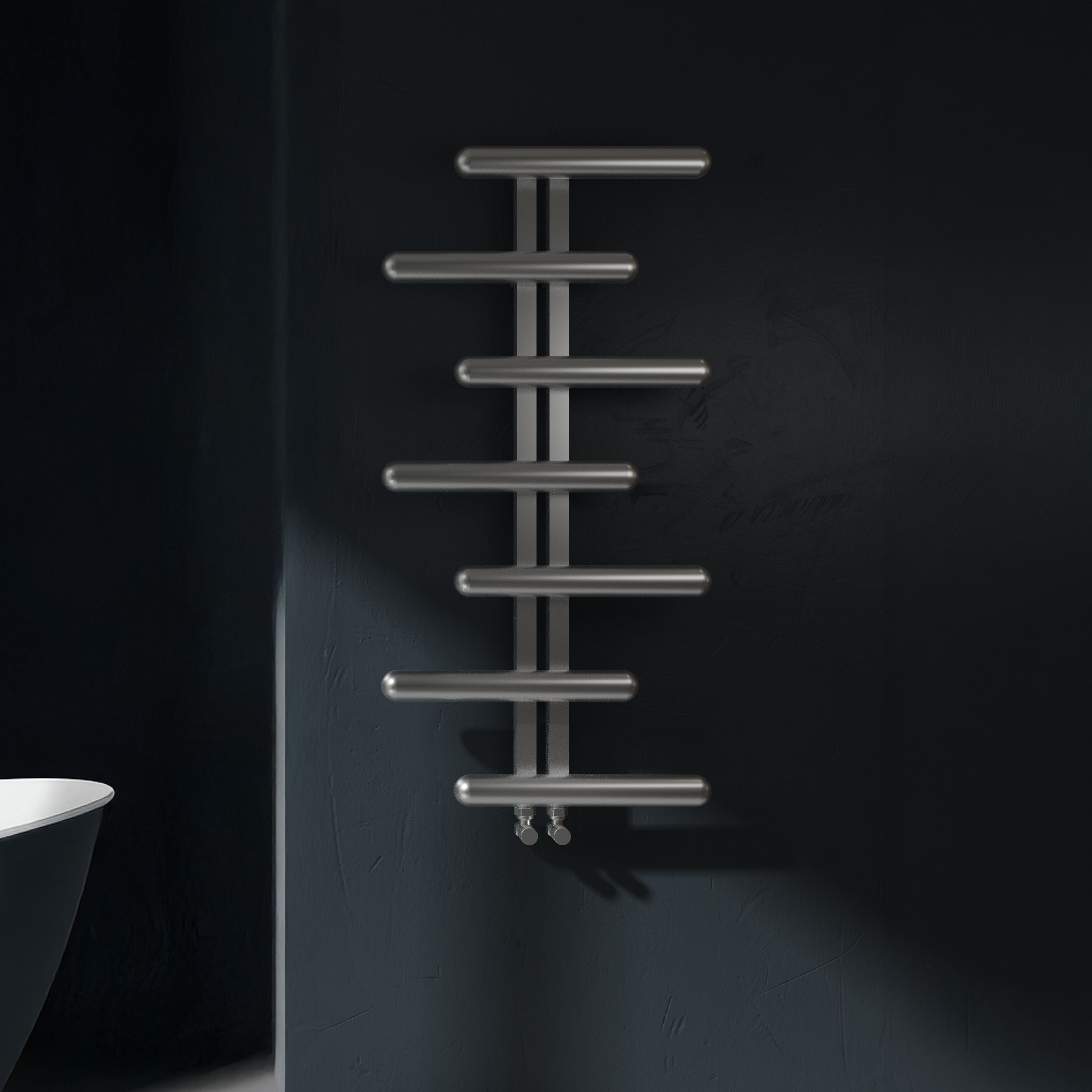 Carisa Vivi Offset Stainless Steel Designer Heated Towel Rail