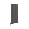 Brenton Ash Flat Panel Vertical Aluminium Radiator - Textured Matt Anthracite - 1200 x 470mm