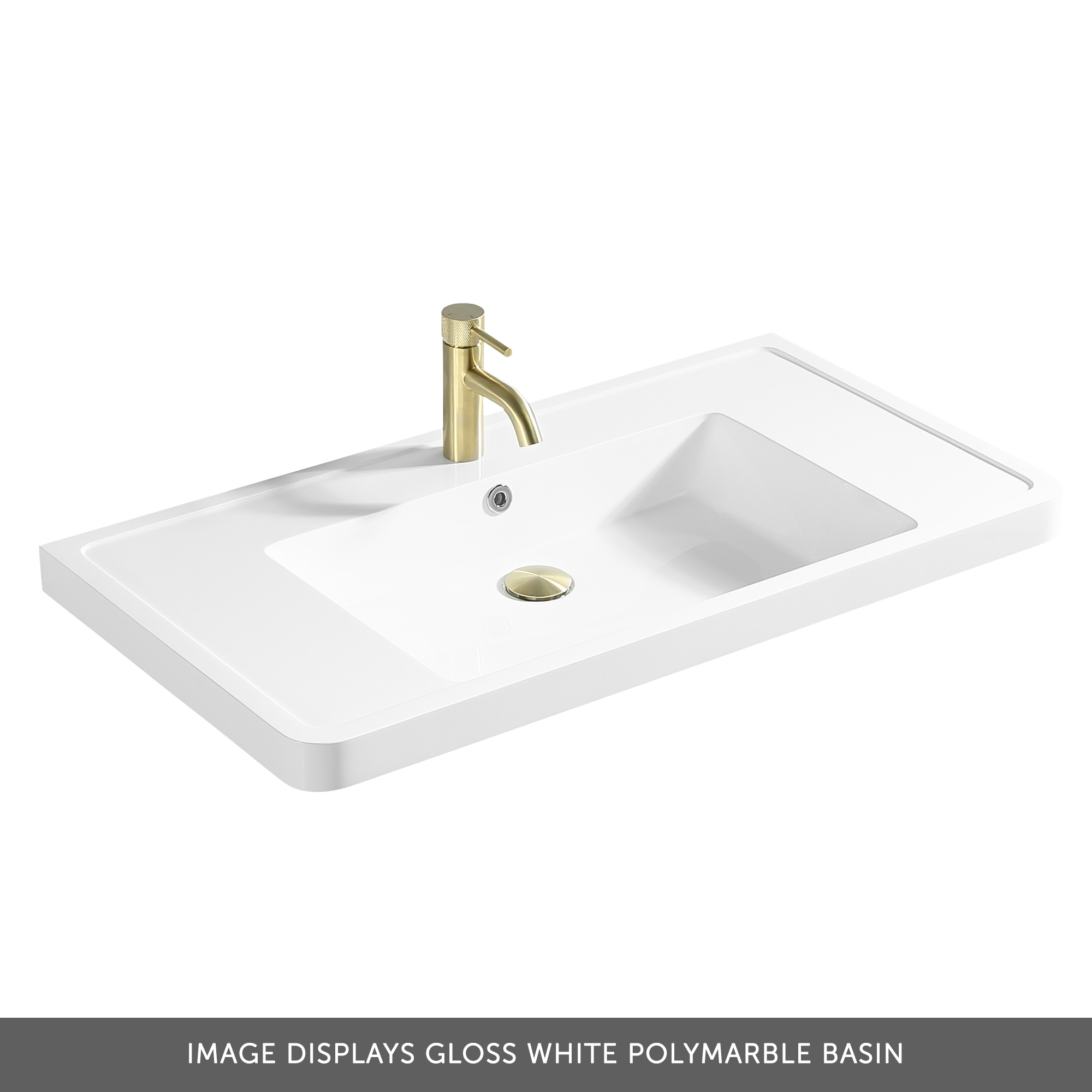Drench Origin 900mm Fluted Floorstanding Vanity Unit & Polymarble Basin