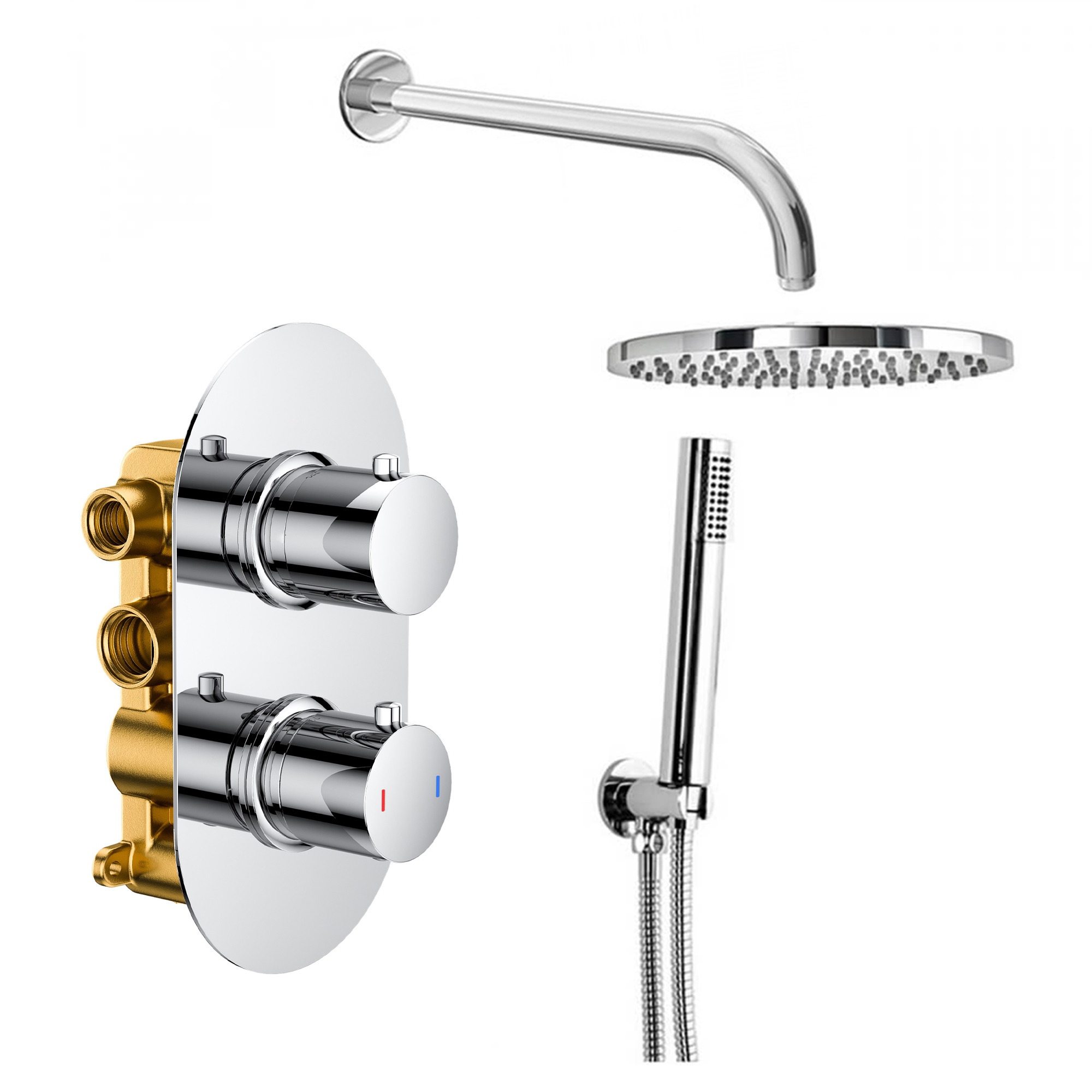 Harper Concealed Shower Valve, Fixed Shower Head & Handset