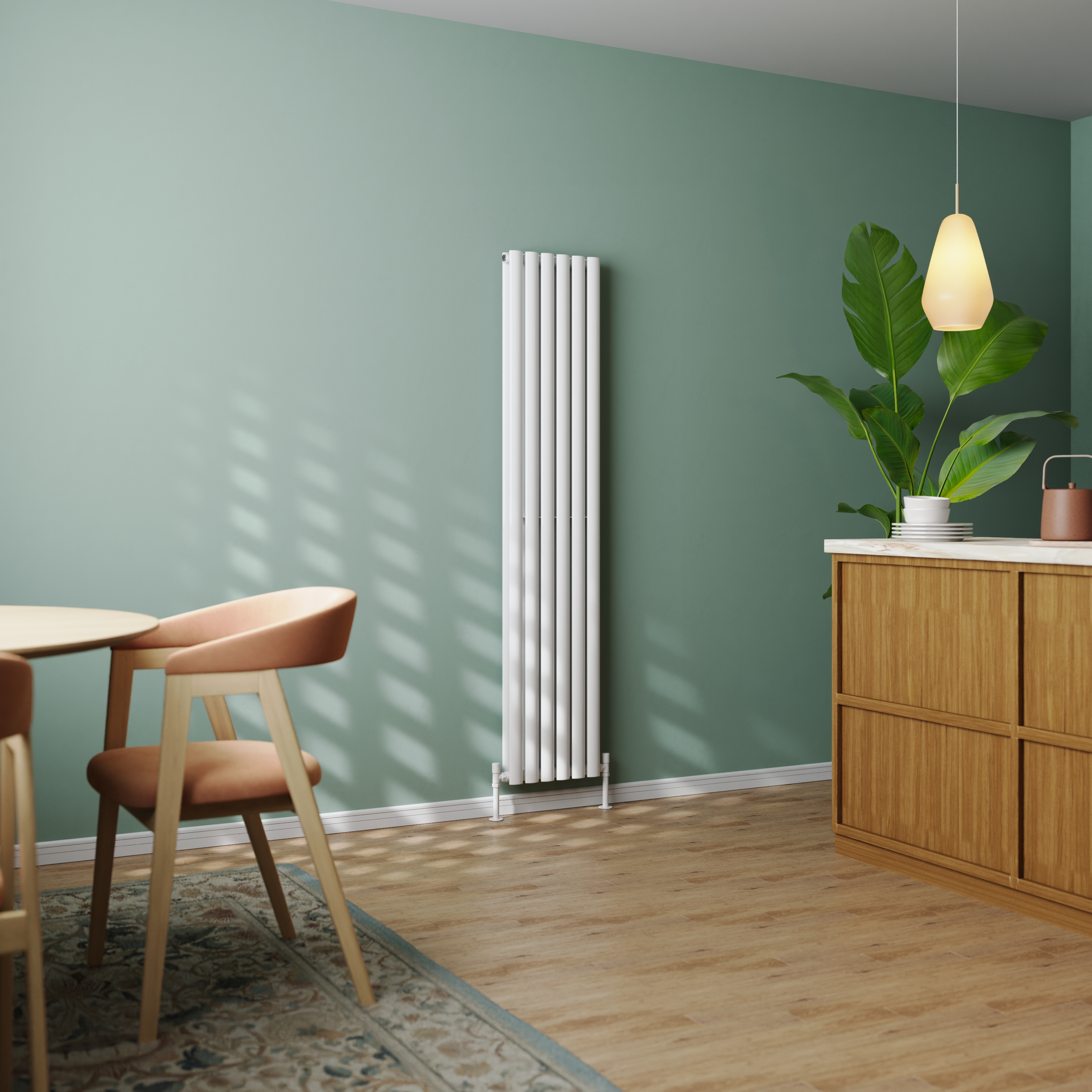 Toasty Ember White Oval Panel Vertical Radiator