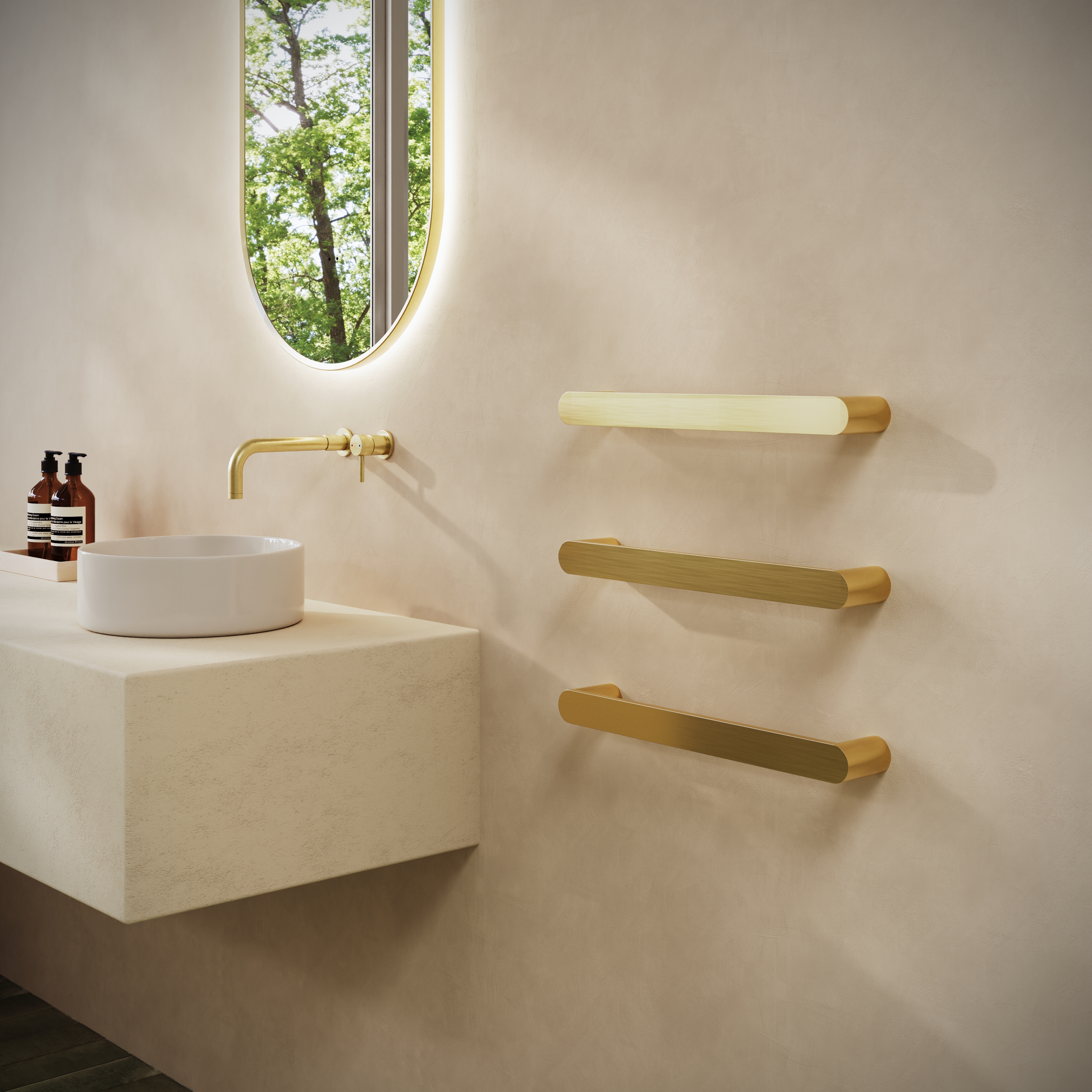 Toasty Duna Polished Brass Electric Heated Towel Rail