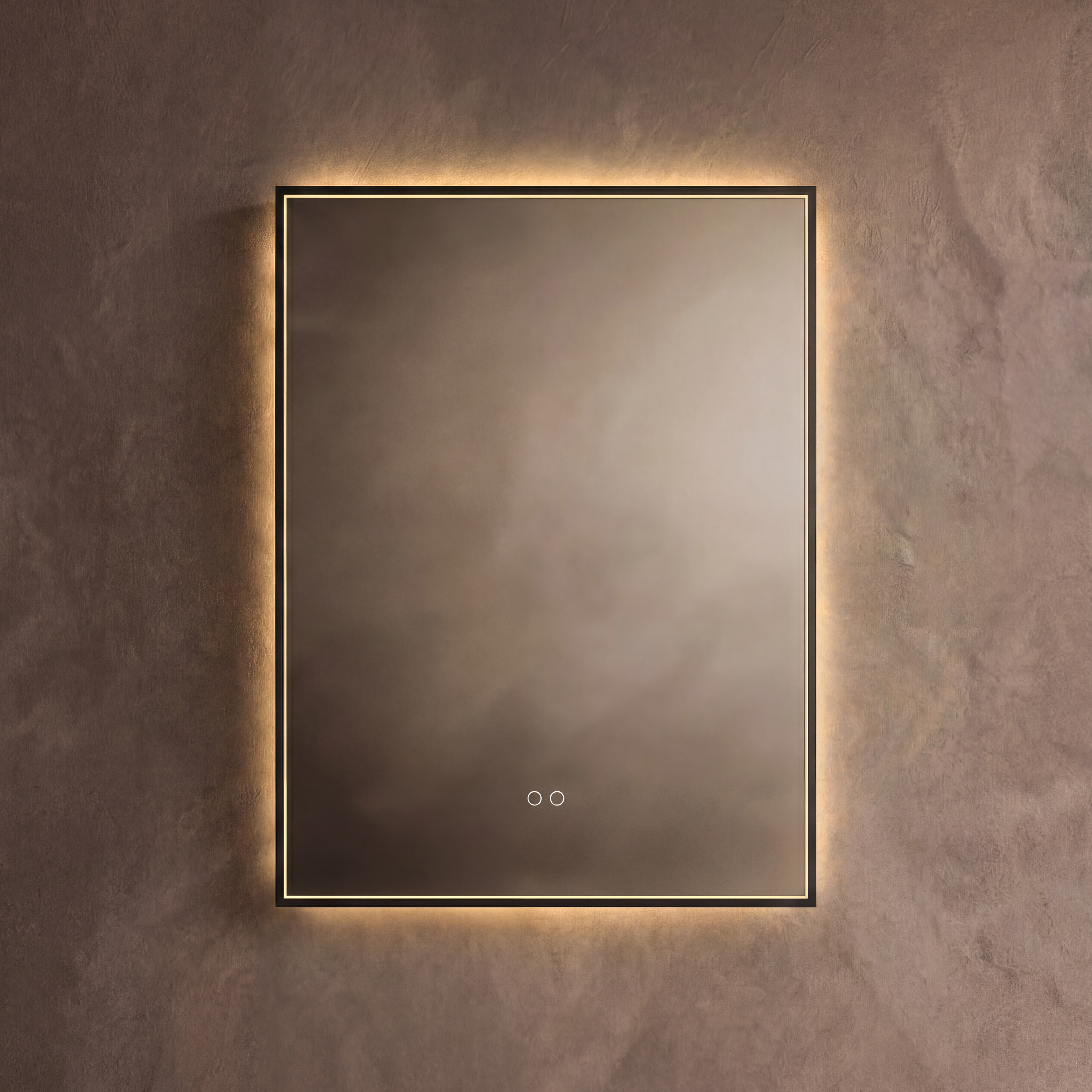 Origins Living Kingsley Matt Black Illuminated Rectangular Mirror with Colour Change Lights - 600 x 800mm