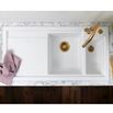Thomas Denby Lydian Chef 1.5 Bowl Gloss White Ceramic Kitchen Sink & Presto Automatic Waste - 1000 x 510mm